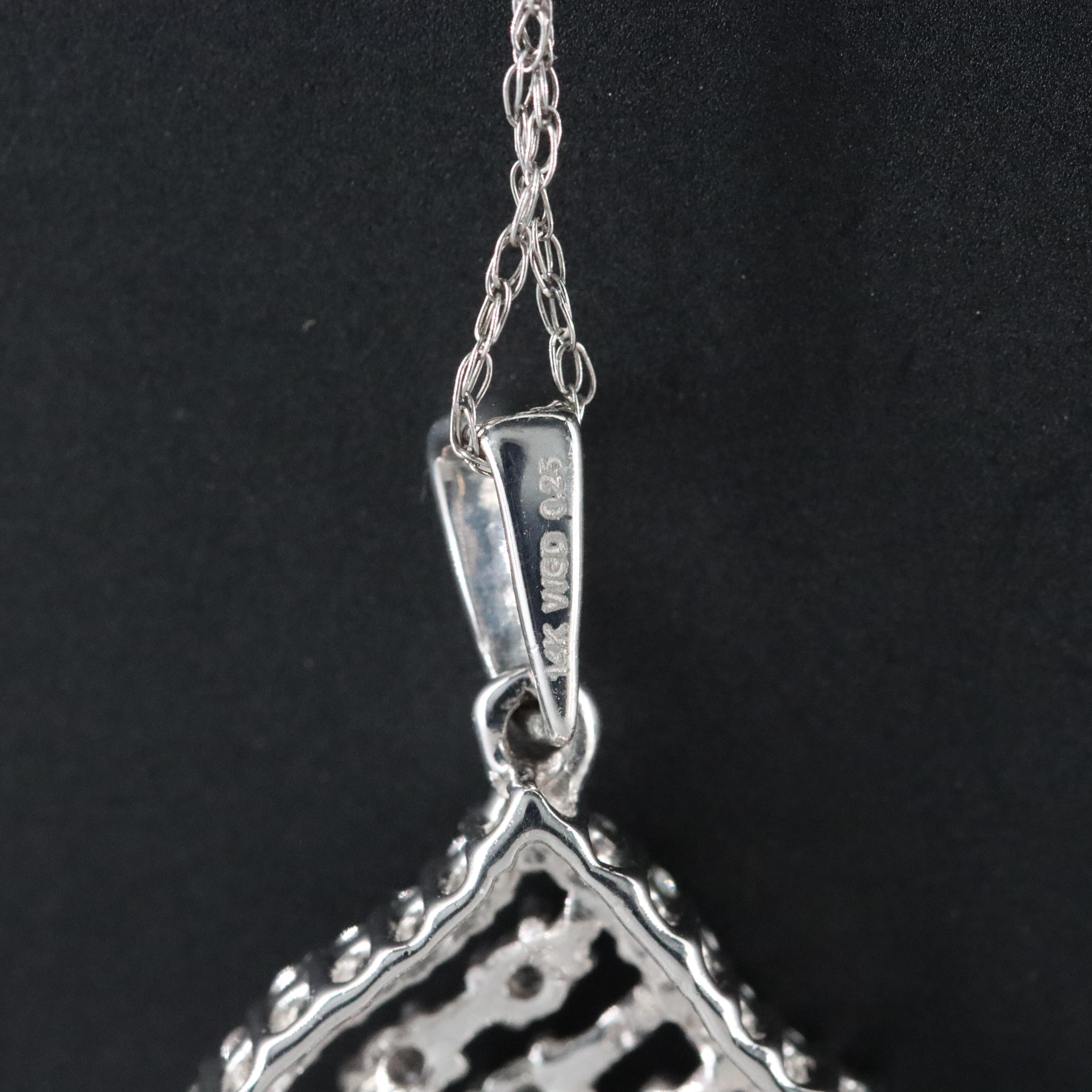 14K 0.25 CTW Diamond Pendant on 10K Chain Necklace