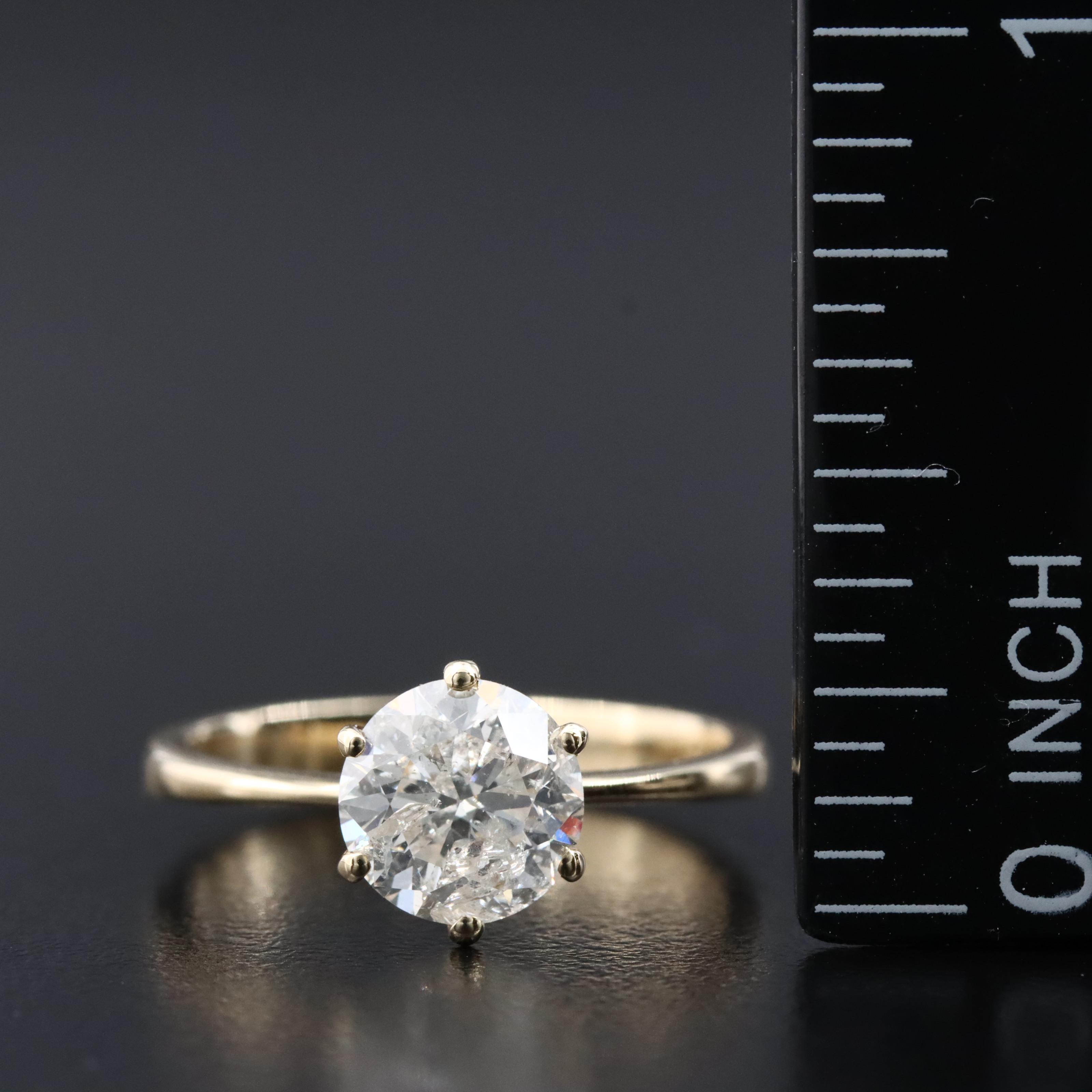 14K 1.50 CT Diamond Solitaire Ring with IGI Jewelry Report