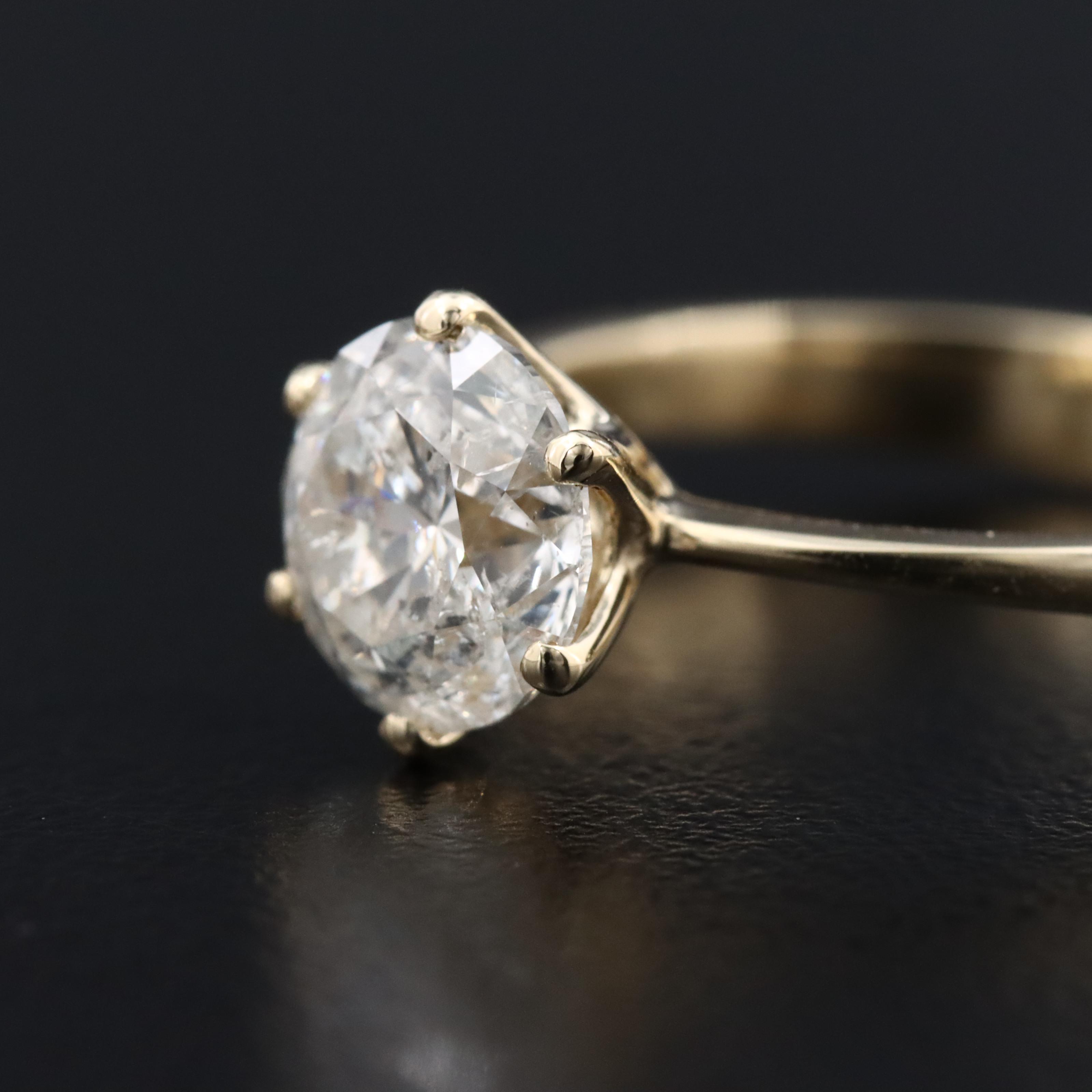 14K 1.50 CT Diamond Solitaire Ring with IGI Jewelry Report