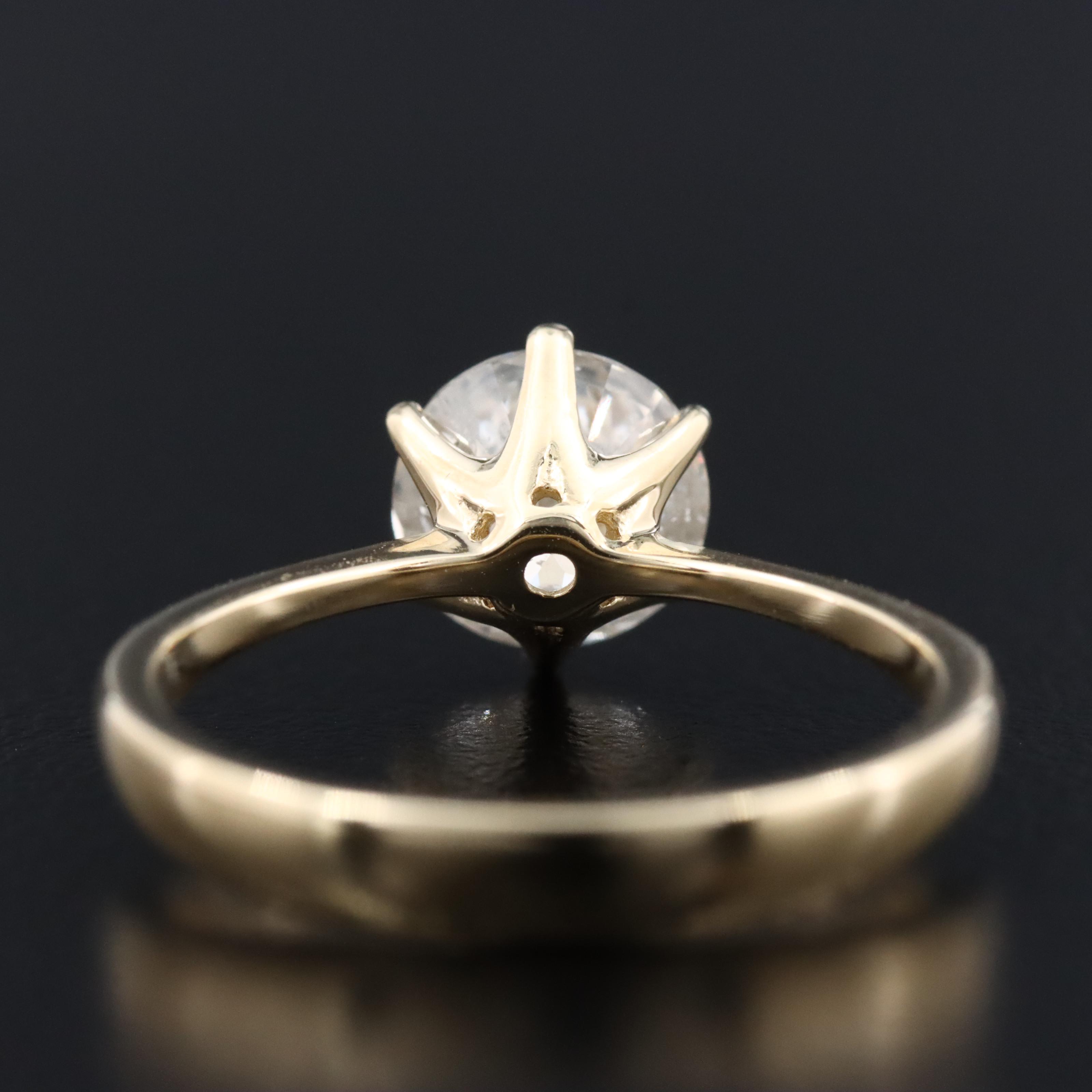 14K 1.50 CT Diamond Solitaire Ring with IGI Jewelry Report