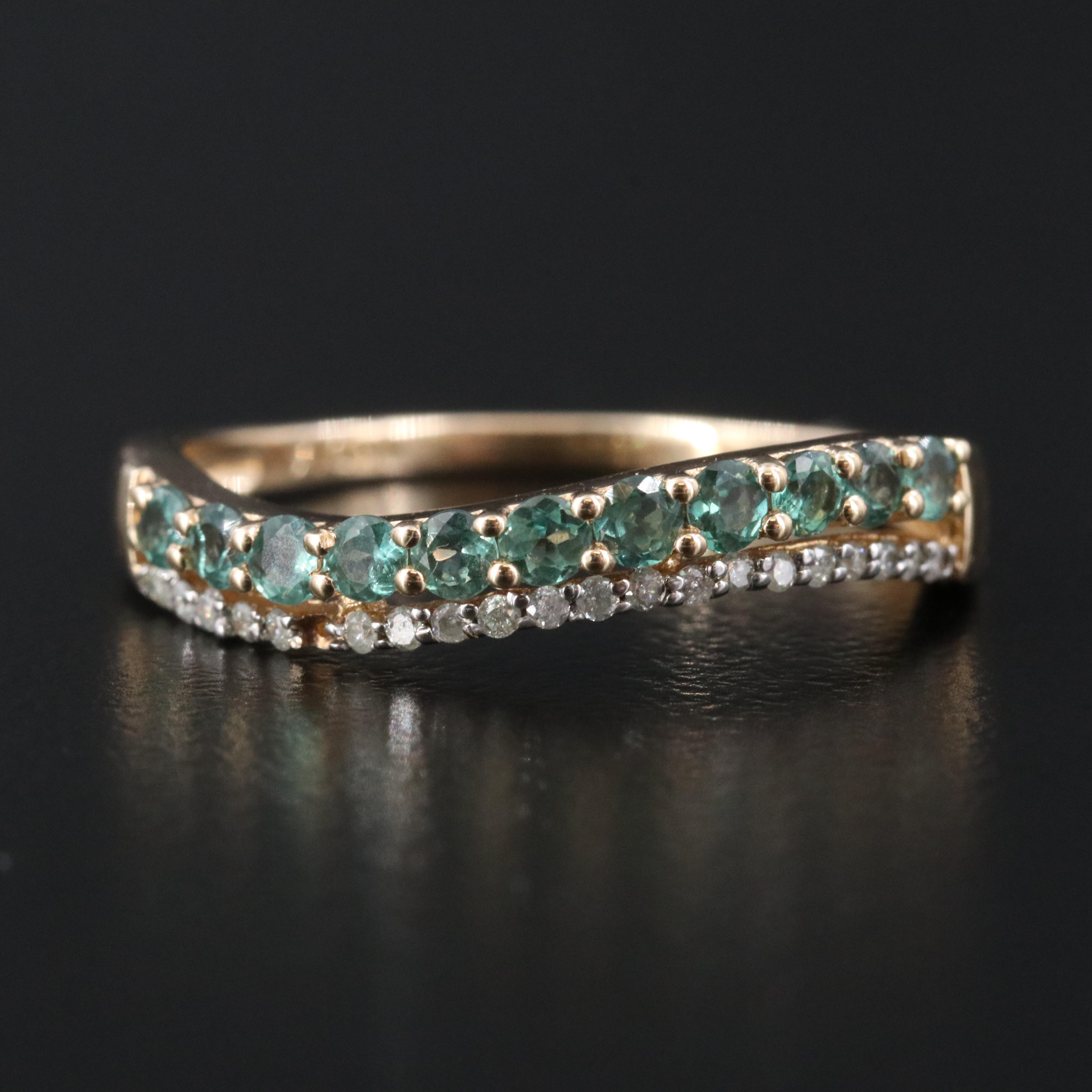 14K Alexandrite and Diamond Ring