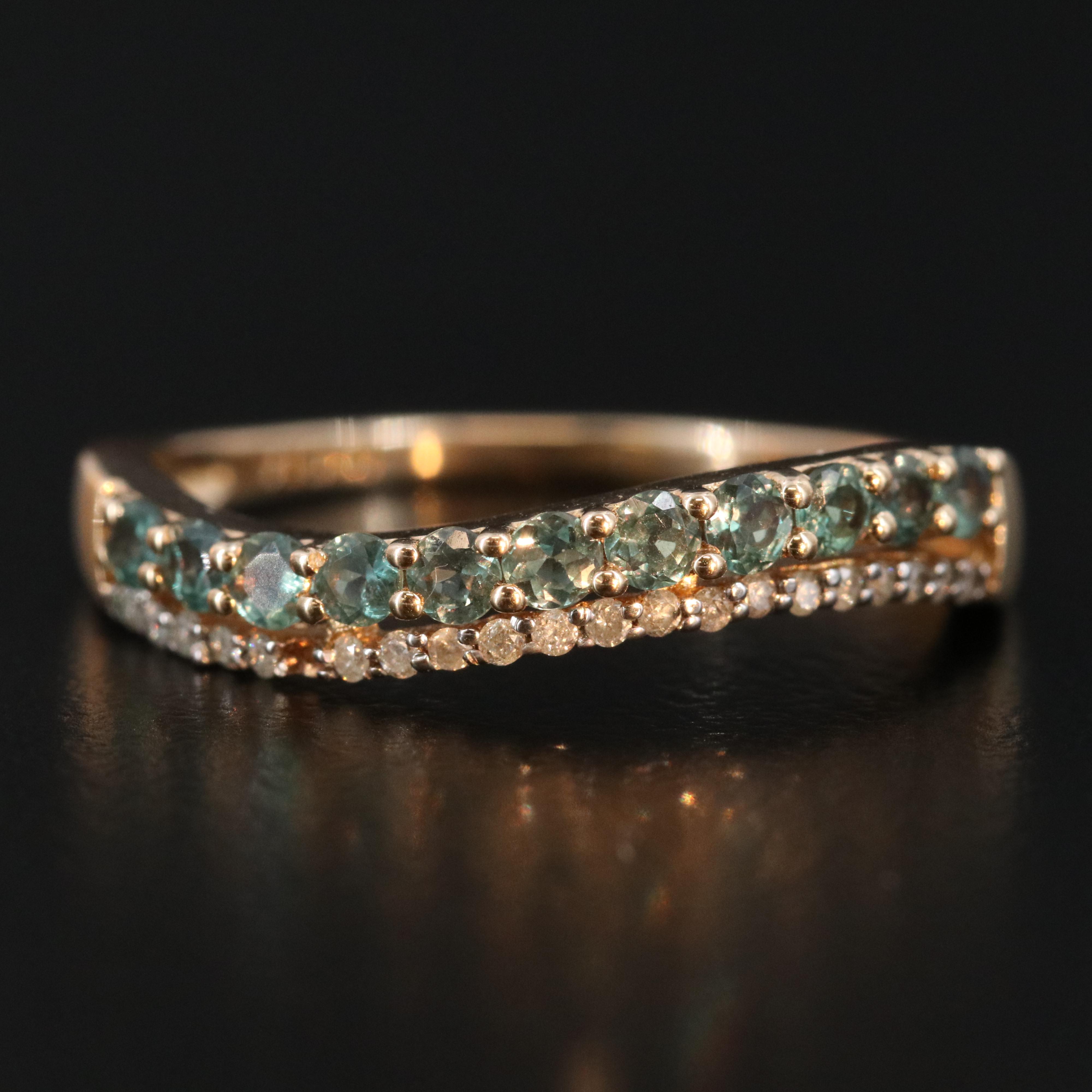 14K Alexandrite and Diamond Ring