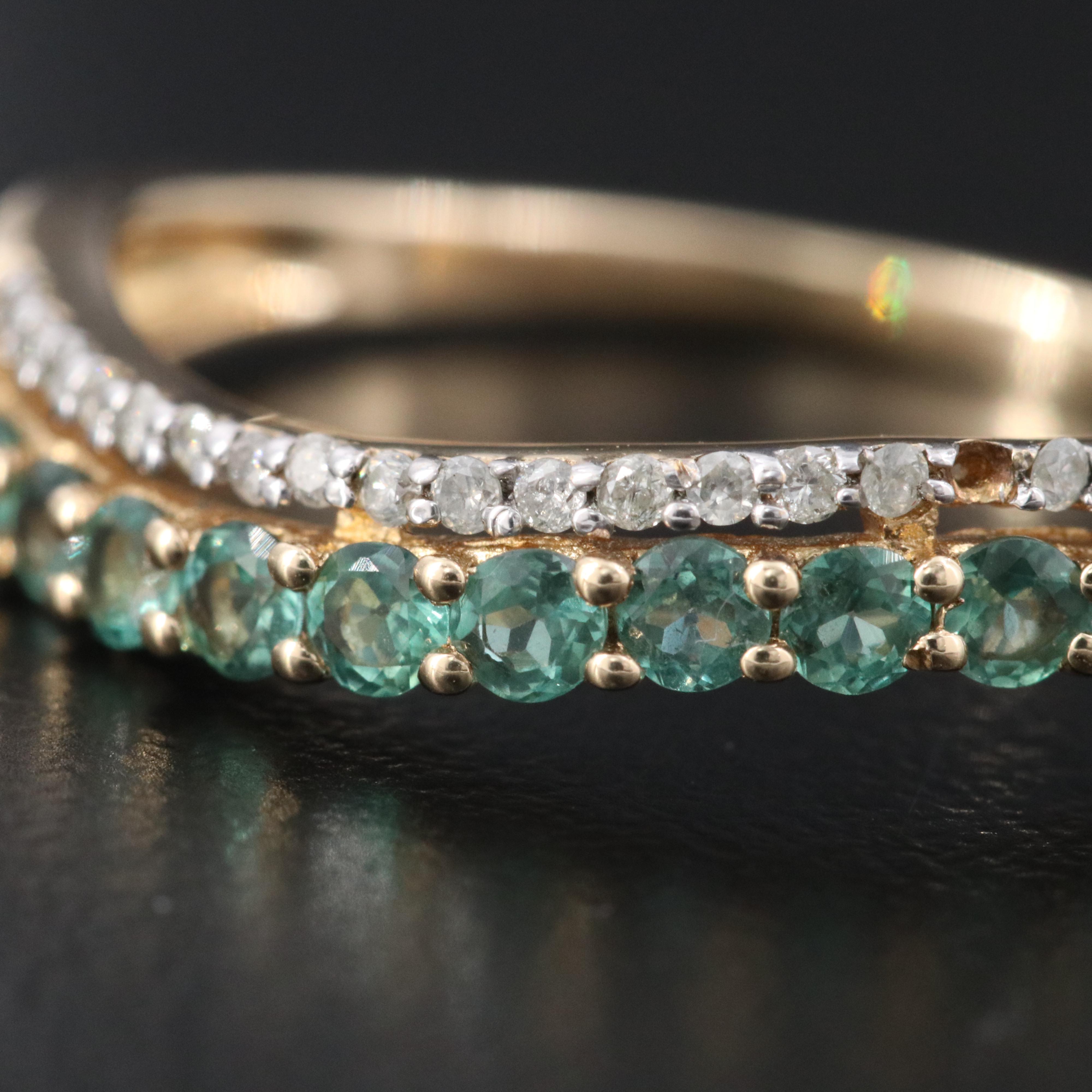 14K Alexandrite and Diamond Ring