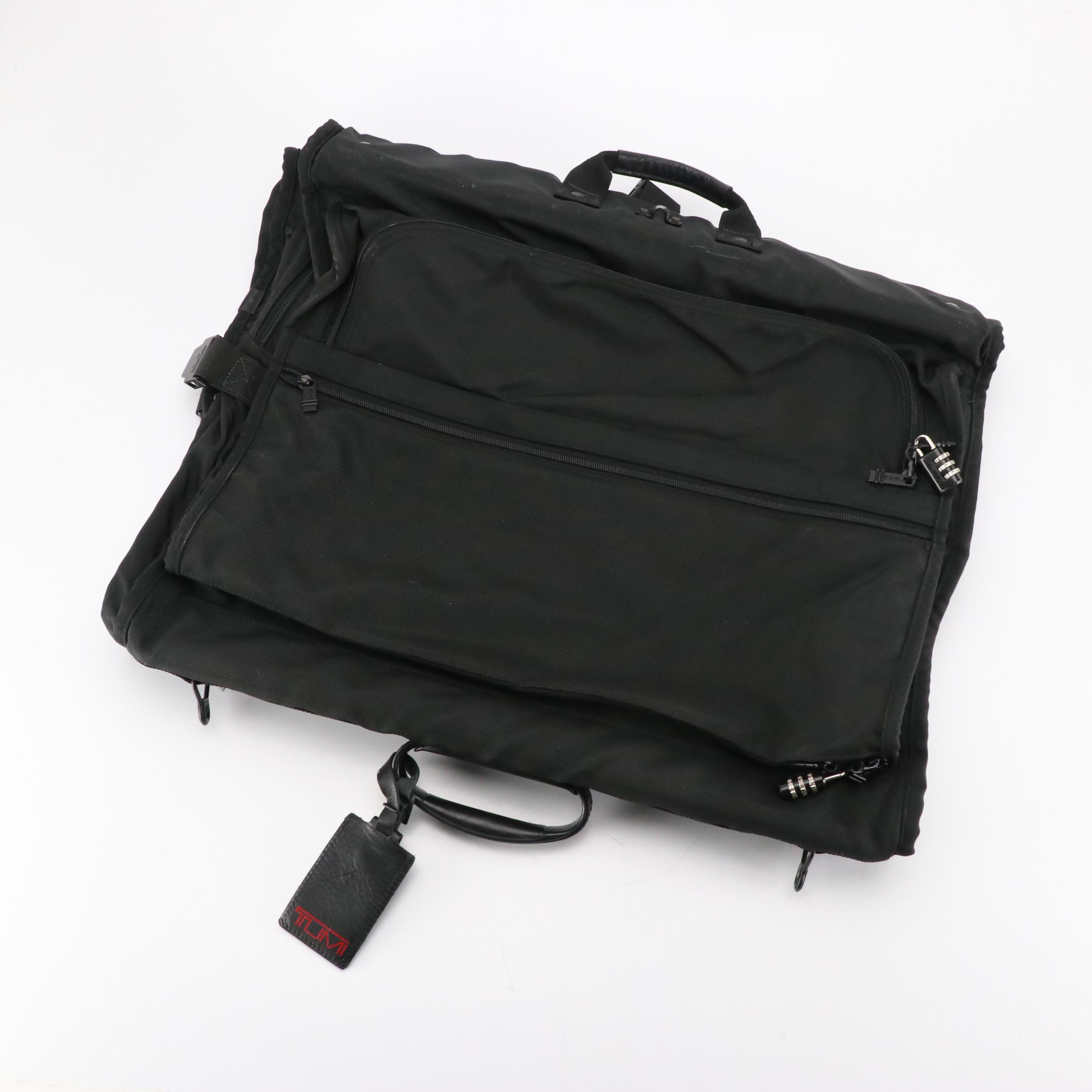 Tumi Alpha Bifold Garment Travel Bag in Black Nylon Canvas