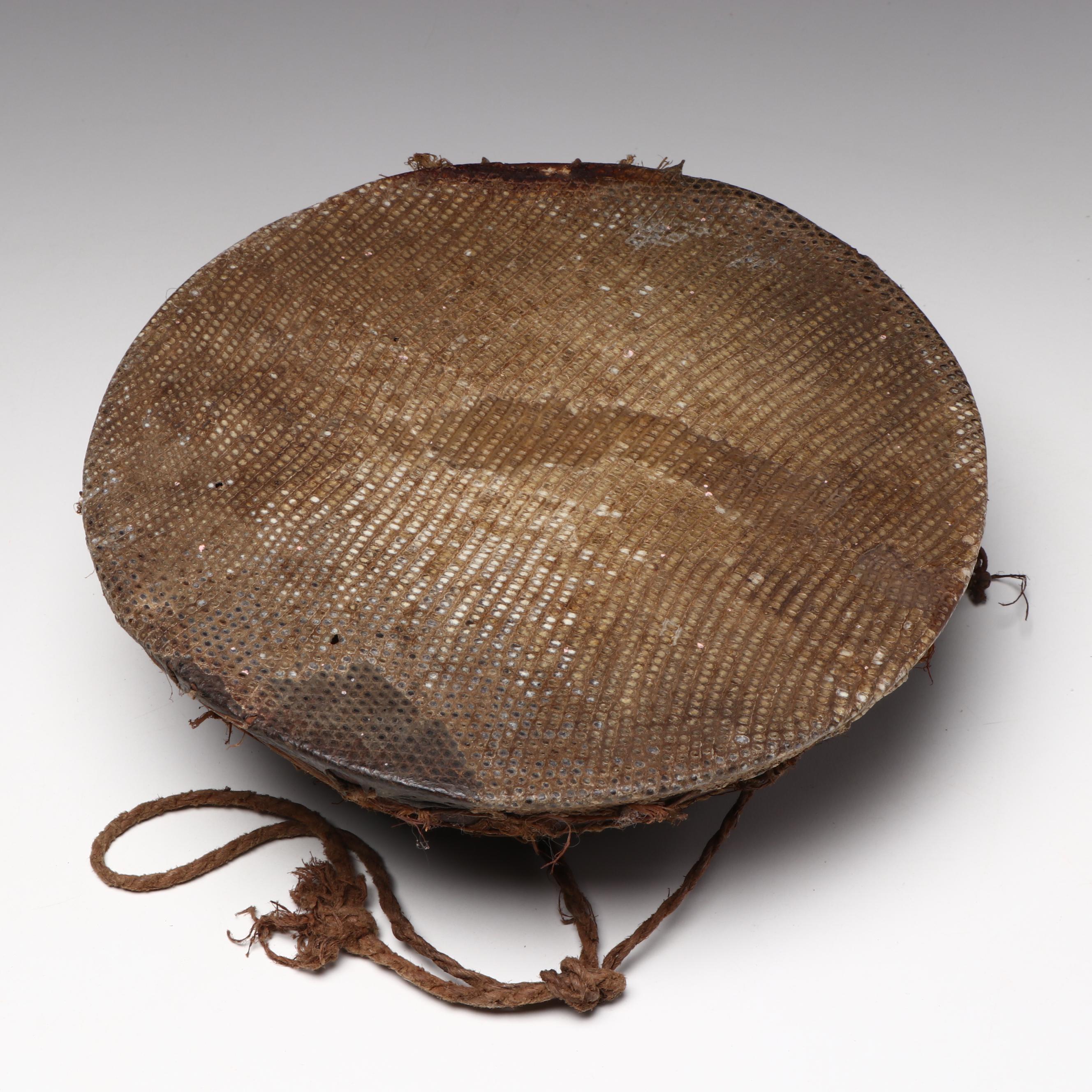Southeast Asian Reptile Skin and Ceramic Drum