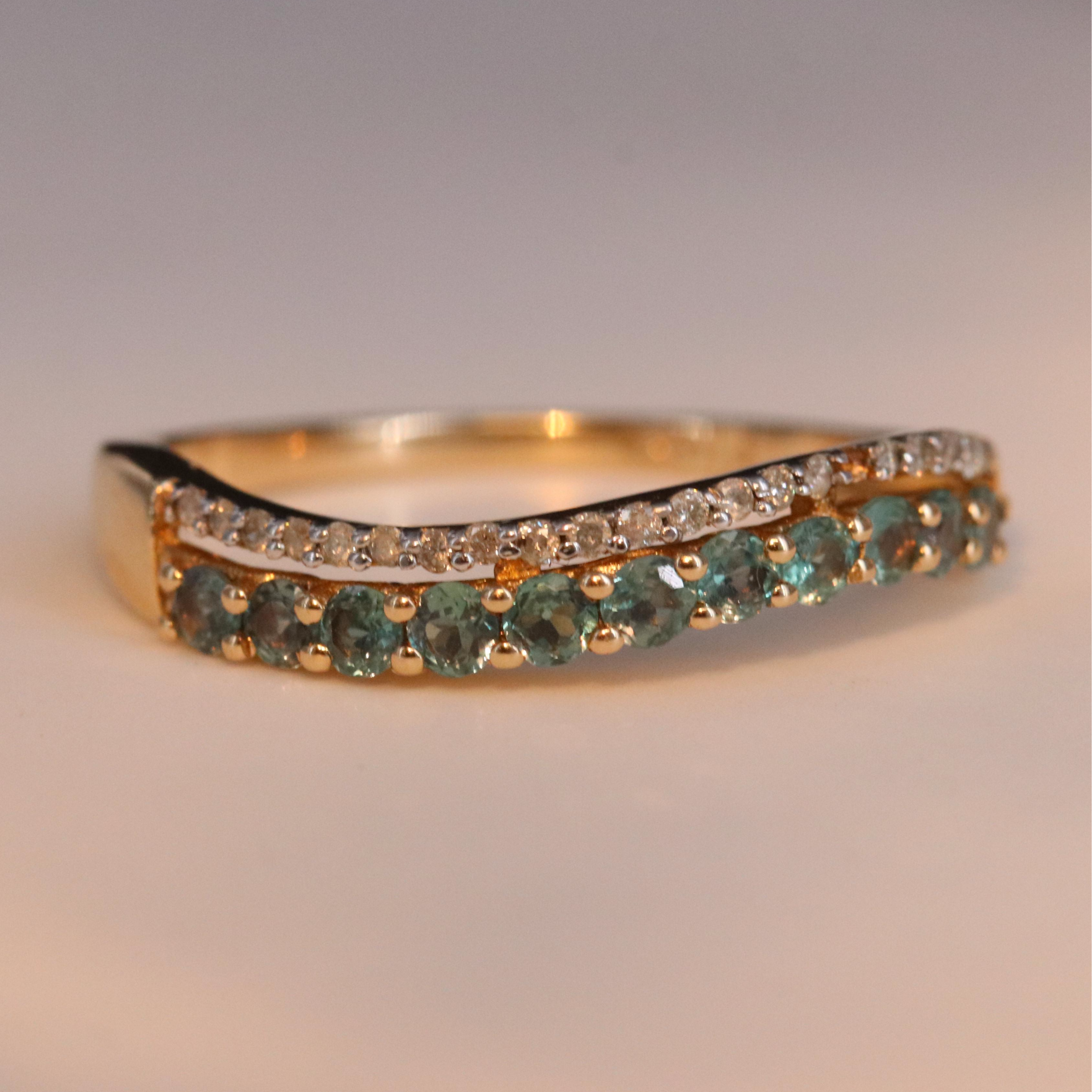 14K Alexandrite and Diamond Ring