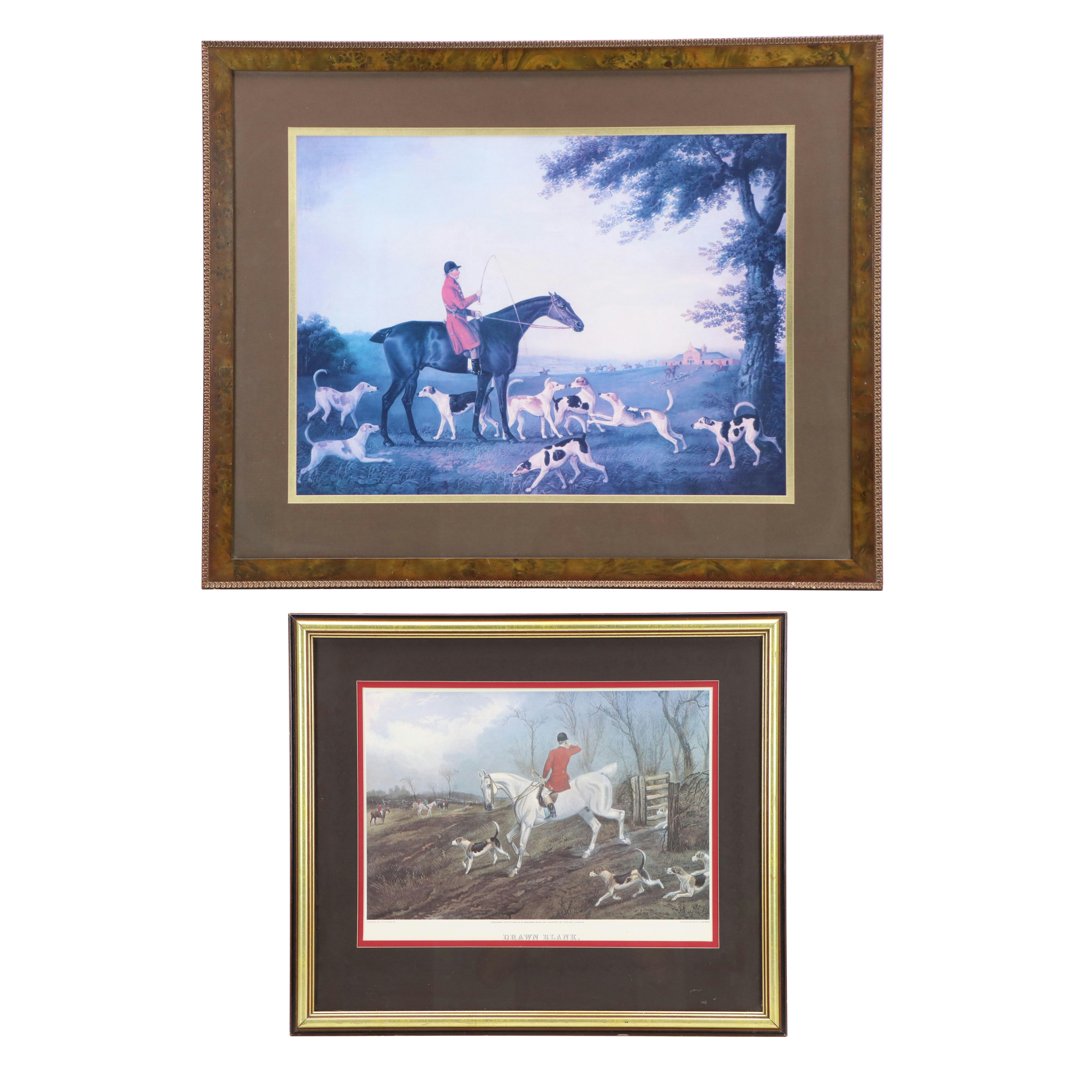 English Fox-Hunting Genre Offset Lithographs Including "Drawn Blank"