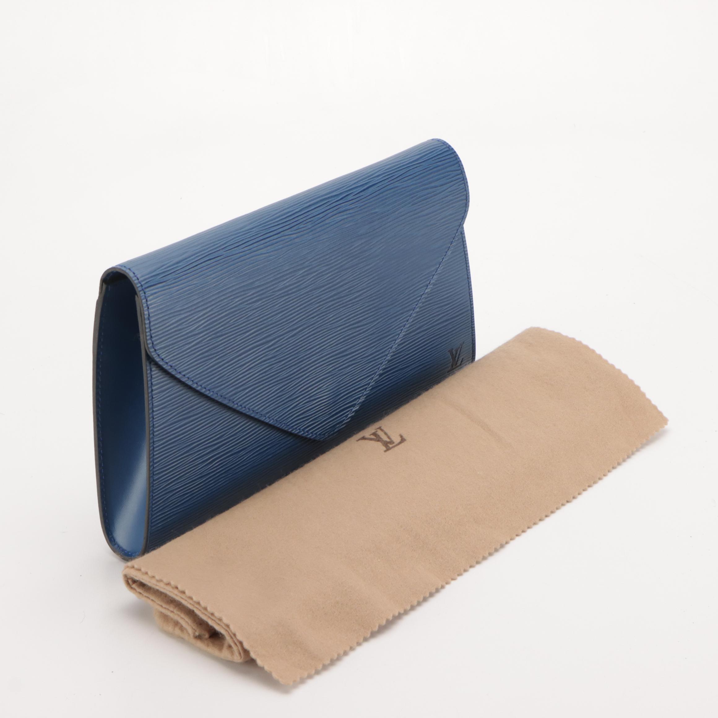 Louis Vuitton Art Deco Envelope Clutch in Toldeo Blue Epi and Smooth Leather