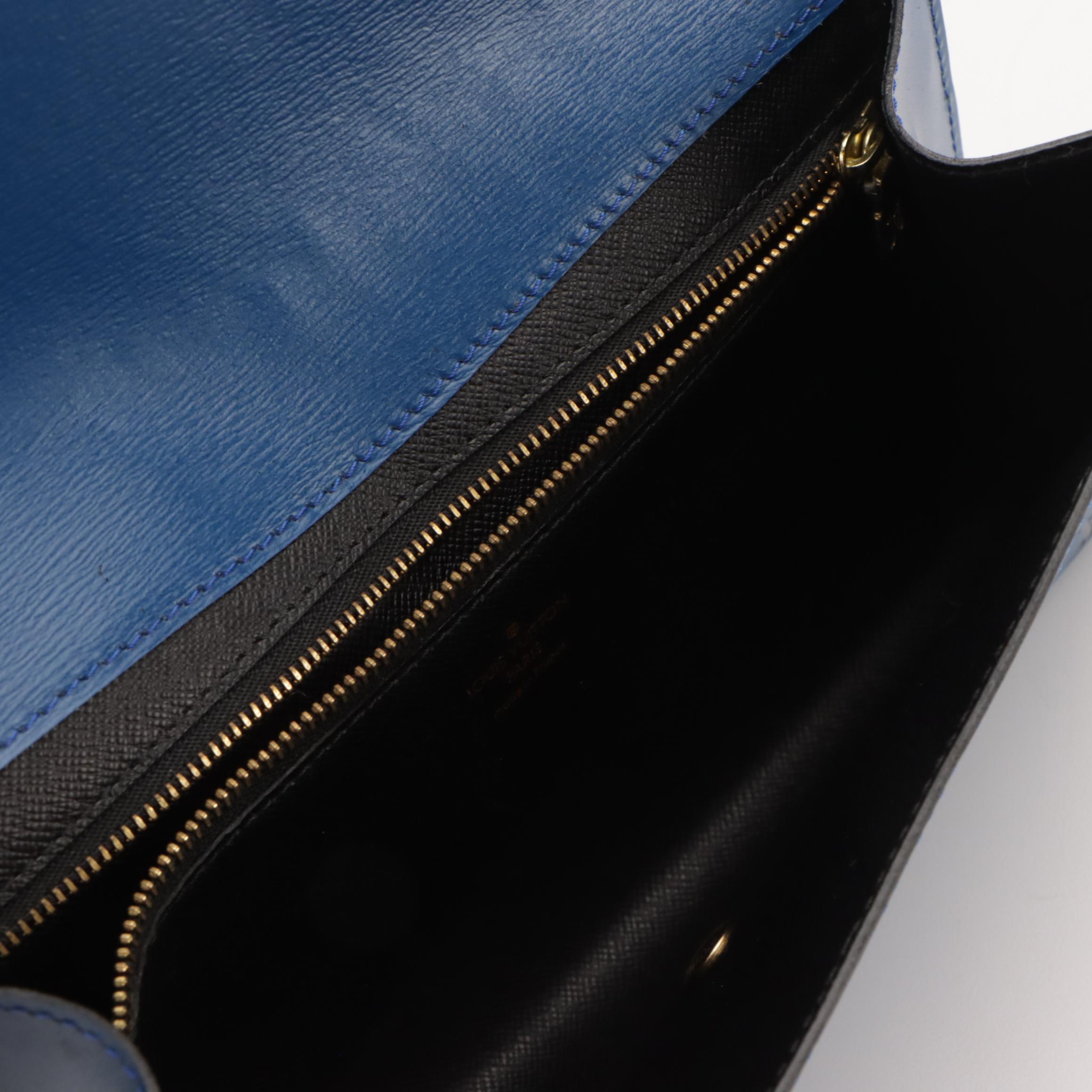 Louis Vuitton Art Deco Envelope Clutch in Toldeo Blue Epi and Smooth Leather