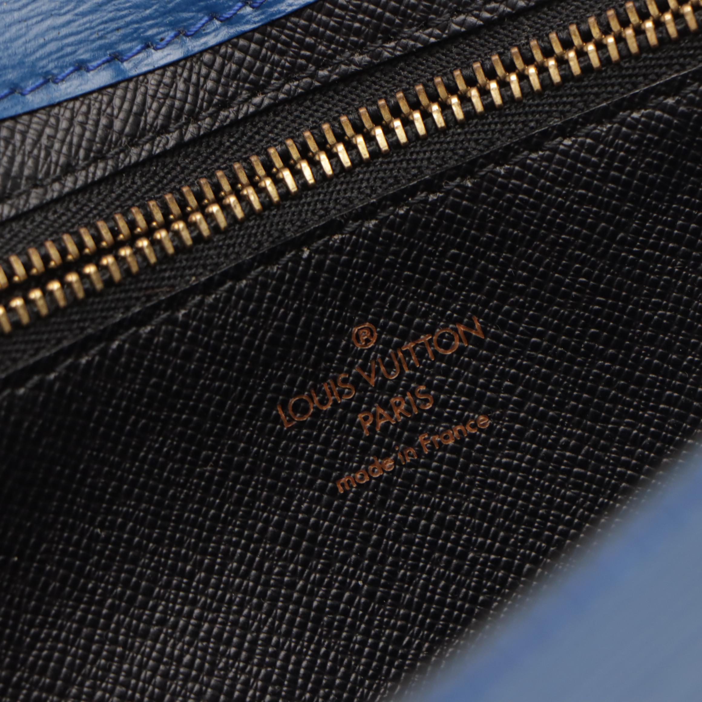 Louis Vuitton Art Deco Envelope Clutch in Toldeo Blue Epi and Smooth Leather