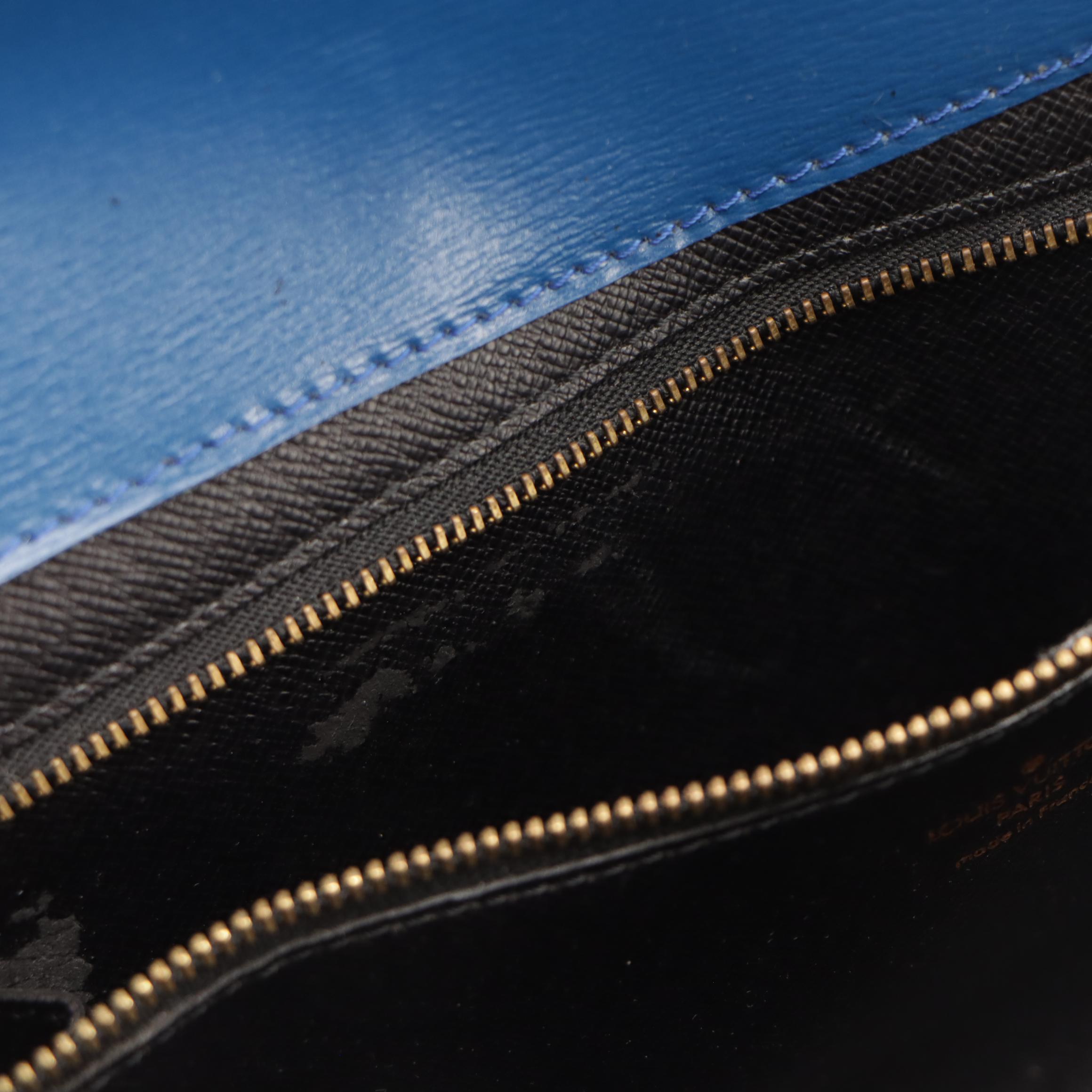 Louis Vuitton Art Deco Envelope Clutch in Toldeo Blue Epi and Smooth Leather