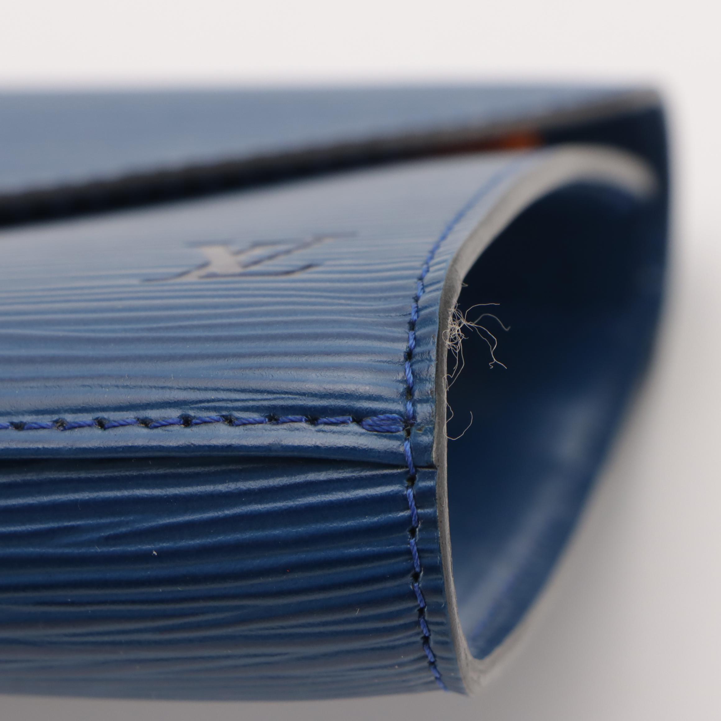 Louis Vuitton Art Deco Envelope Clutch in Toldeo Blue Epi and Smooth Leather