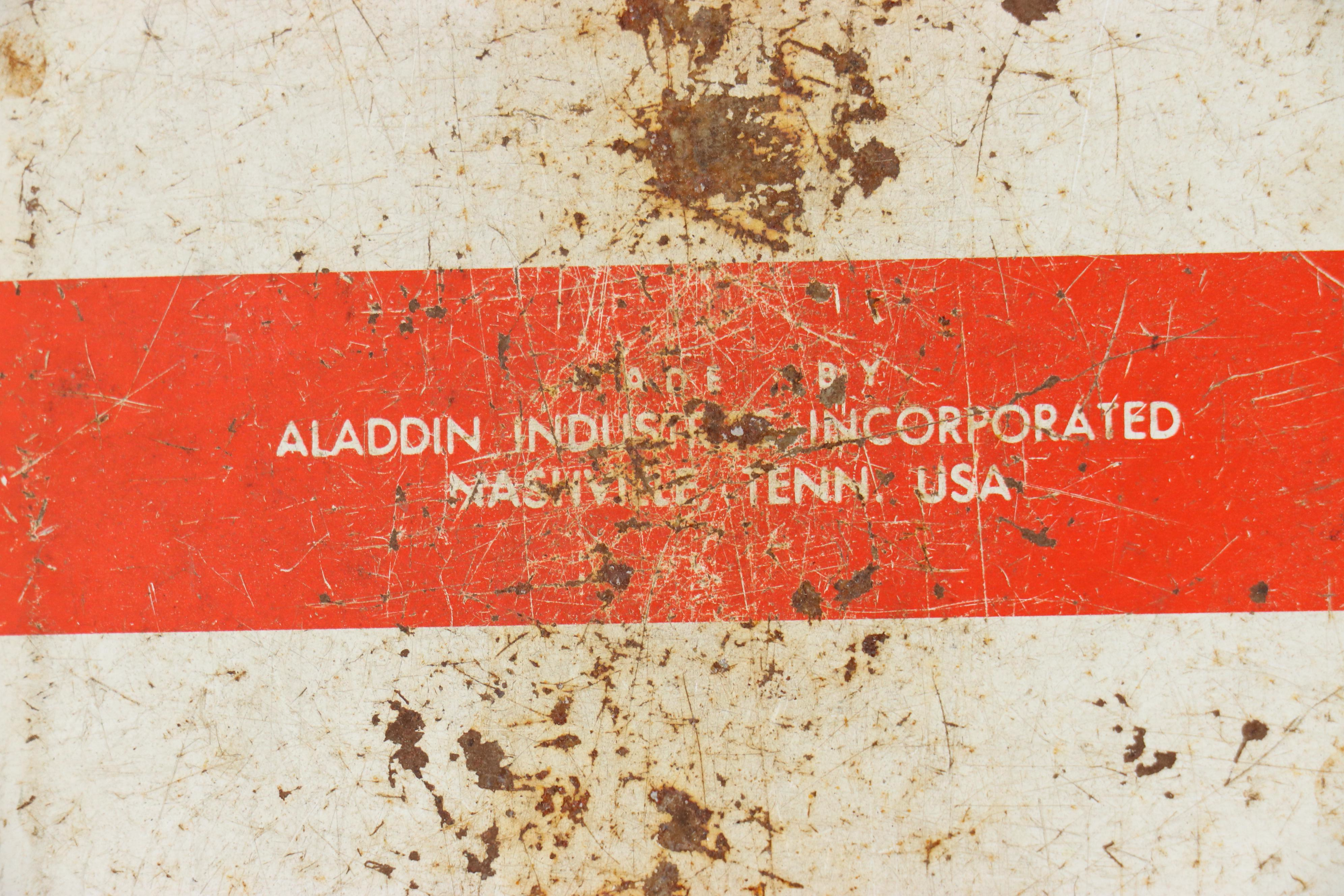 Aladdin Stars and Stripes Dome-Top Lithographed Tin Lunch Box, circa 1970s