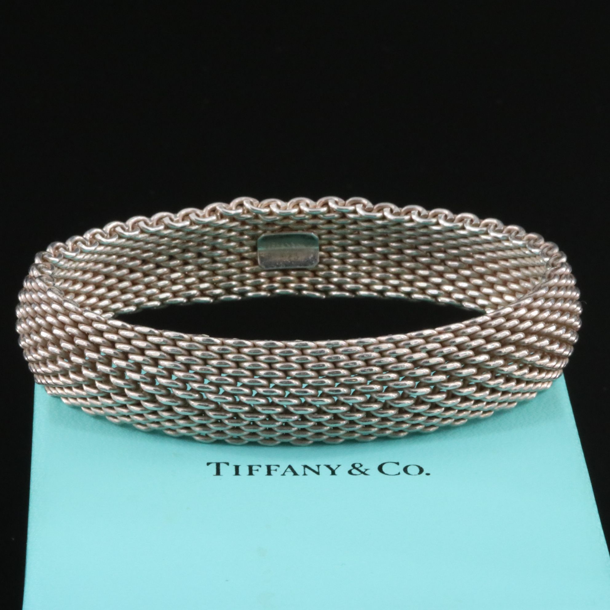 Tiffany & Co. Somerset Sterling Mesh Bangle Bracelet