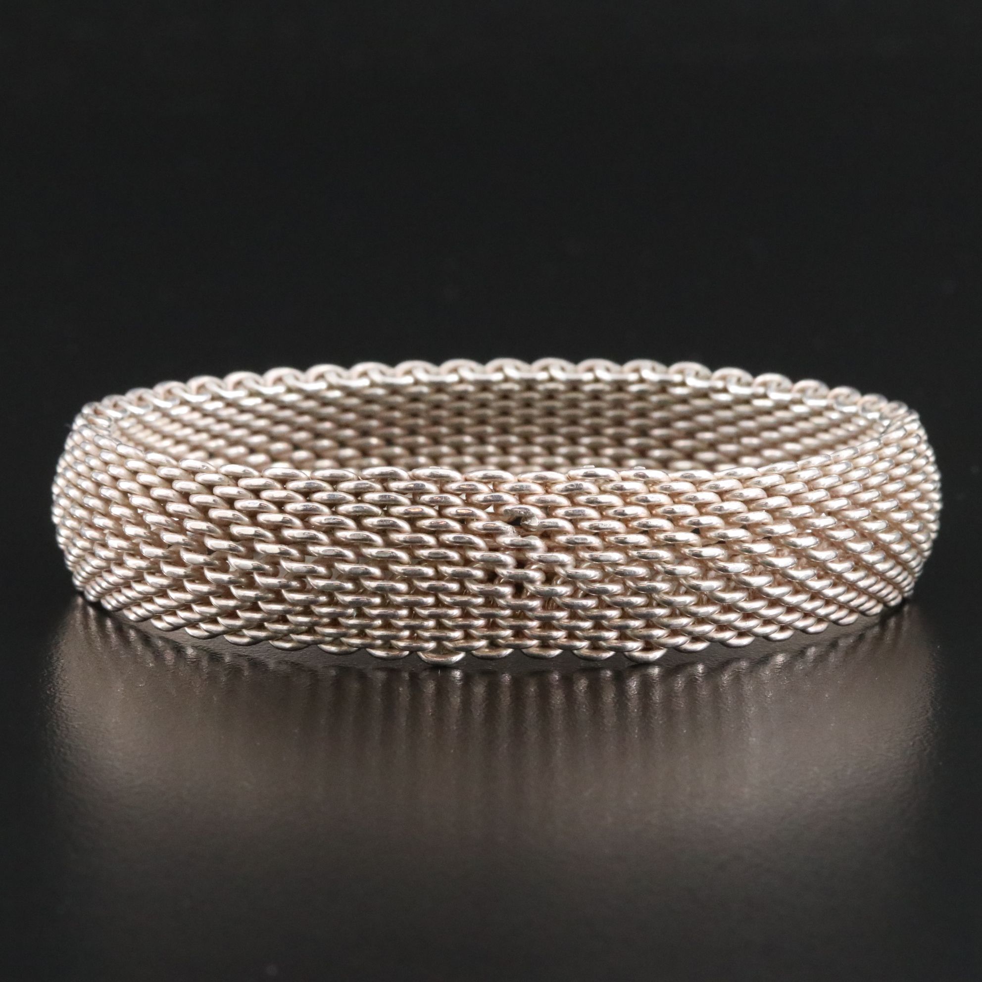 Tiffany & Co. Somerset Sterling Mesh Bangle Bracelet