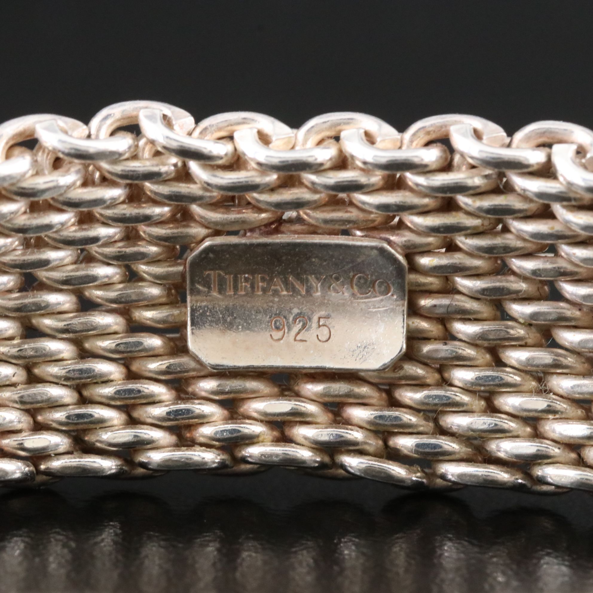 Tiffany & Co. Somerset Sterling Mesh Bangle Bracelet