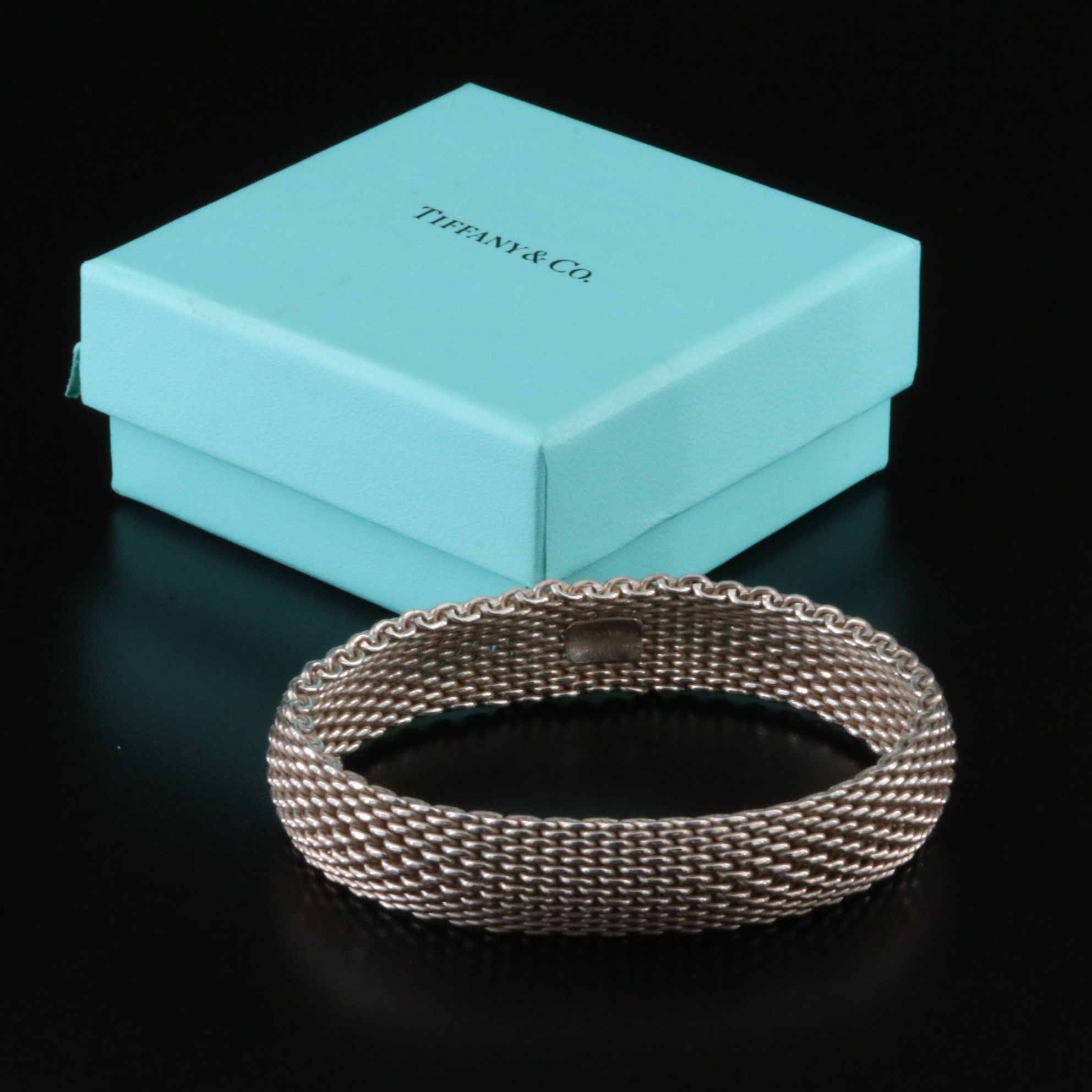 Tiffany & Co. Somerset Sterling Mesh Bangle Bracelet