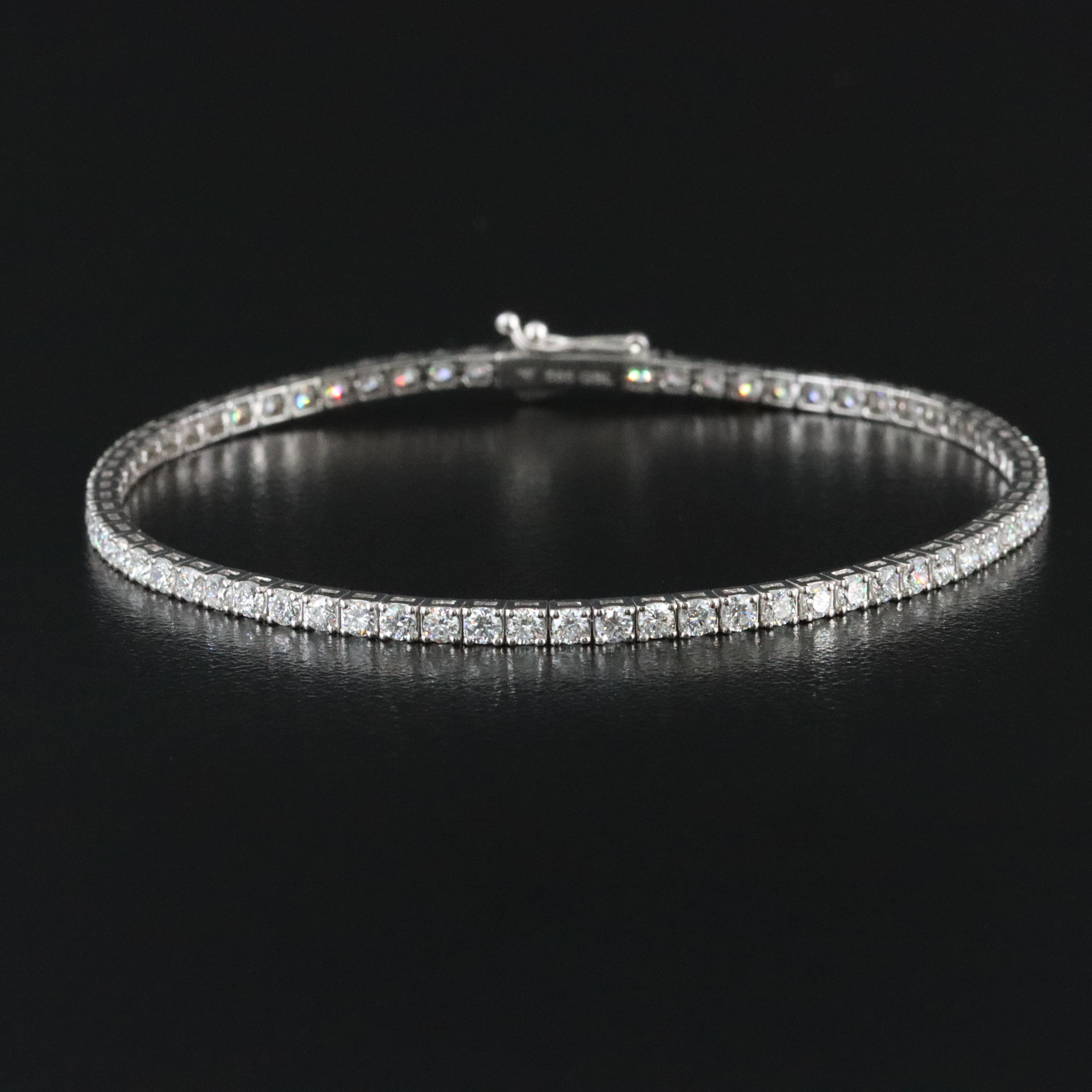14K 2.92 CTW Lab Grown Diamond Line Bracelet with IGI Jewelry Report