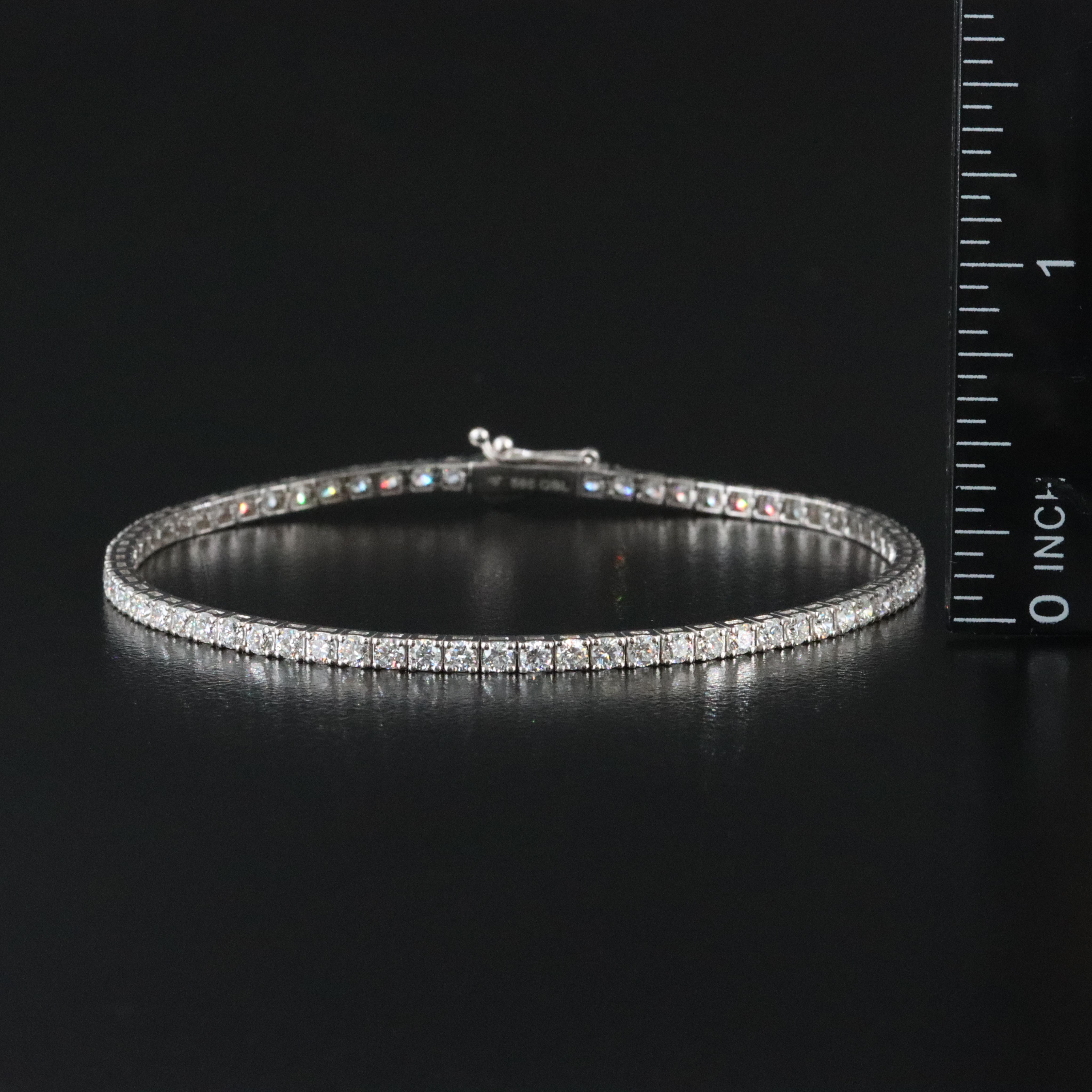 14K 2.92 CTW Lab Grown Diamond Line Bracelet with IGI Jewelry Report
