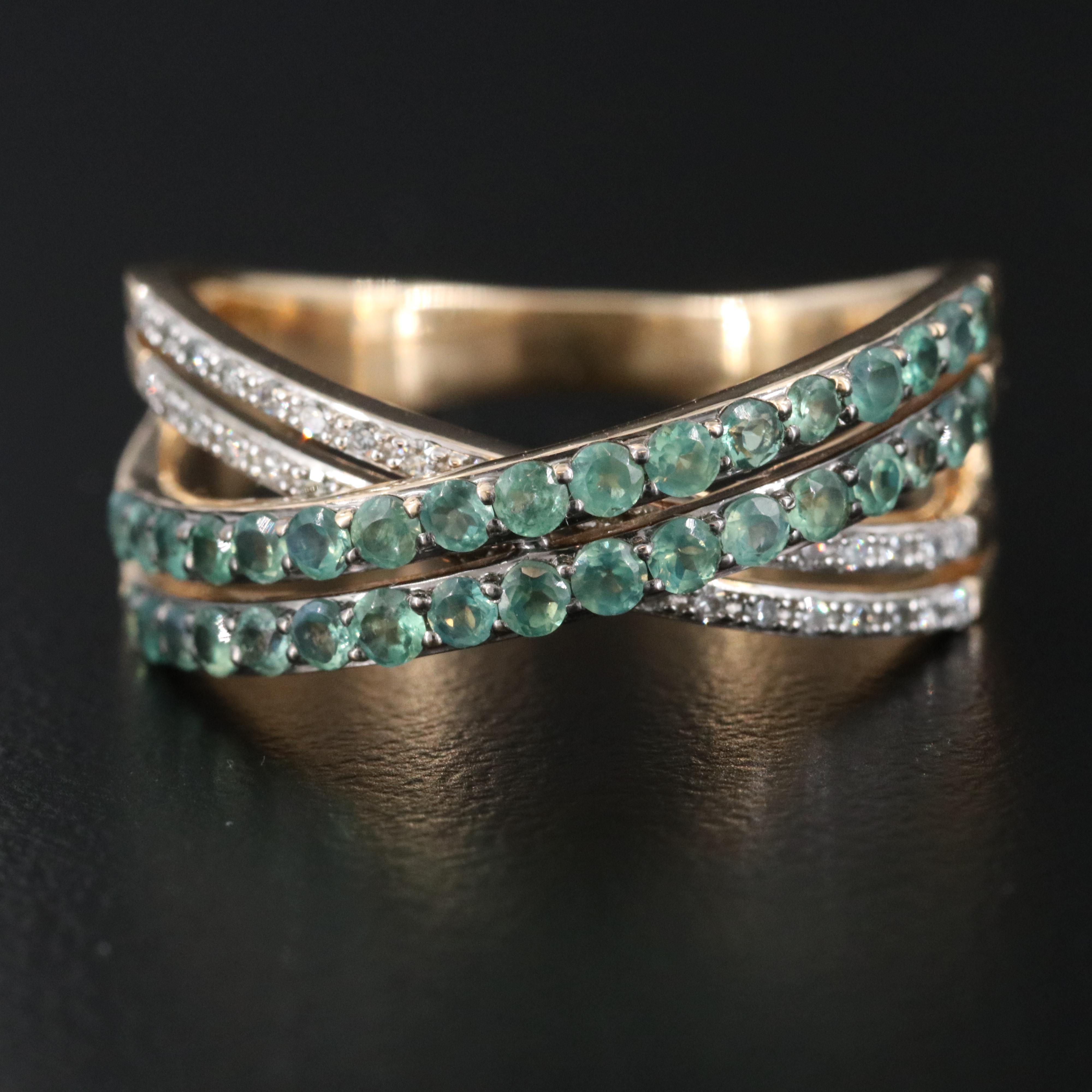 14K Alexandrite and Diamond Ring