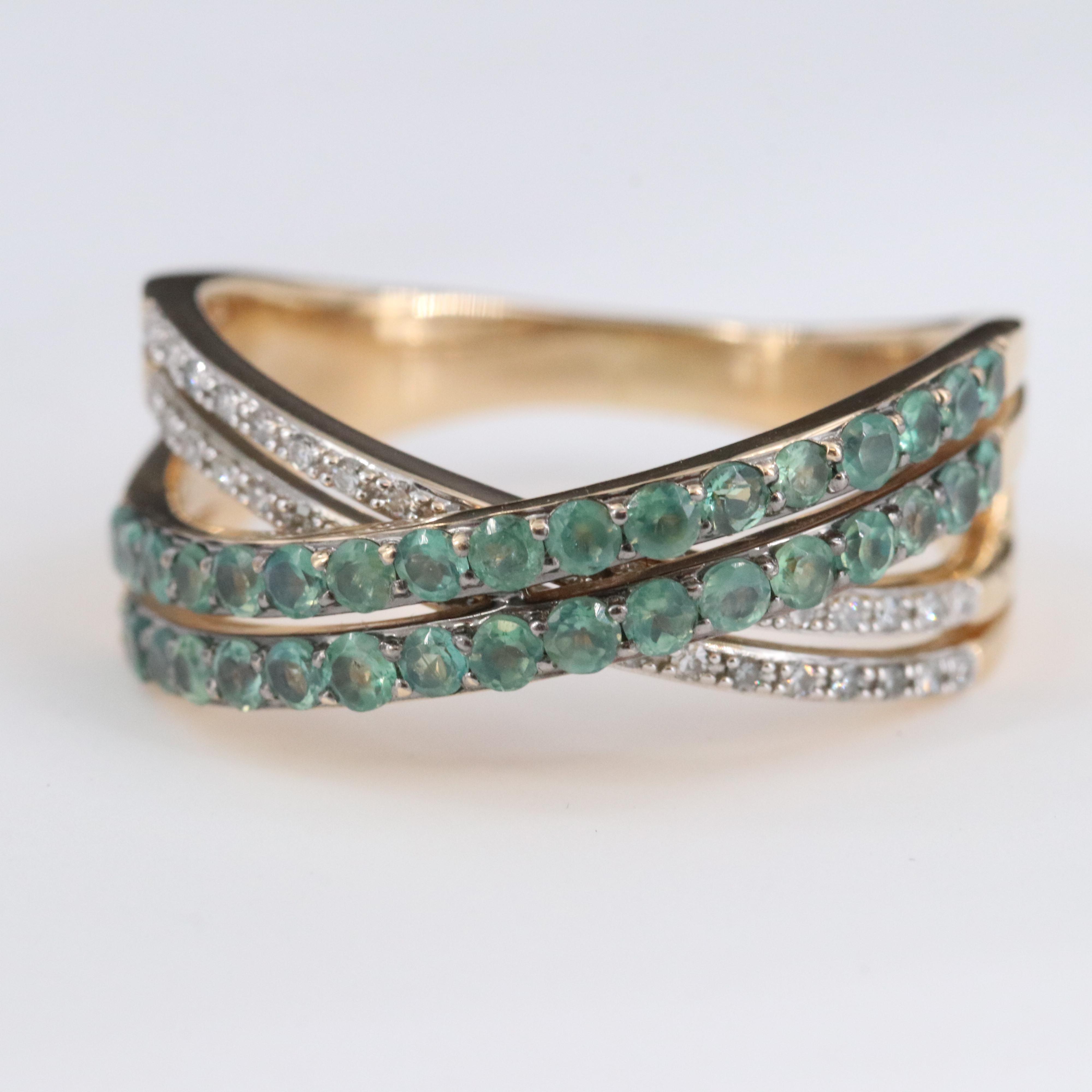 14K Alexandrite and Diamond Ring