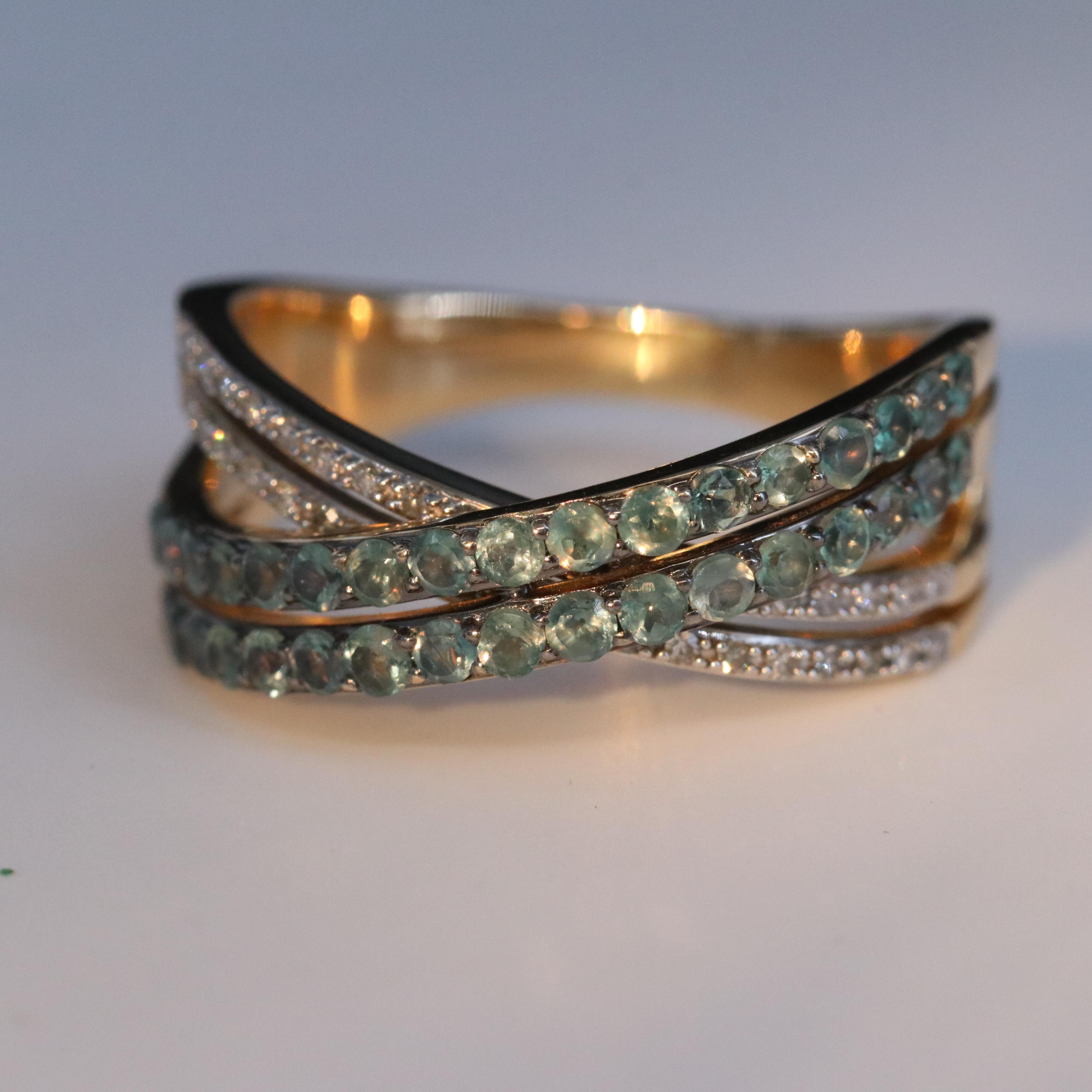 14K Alexandrite and Diamond Ring