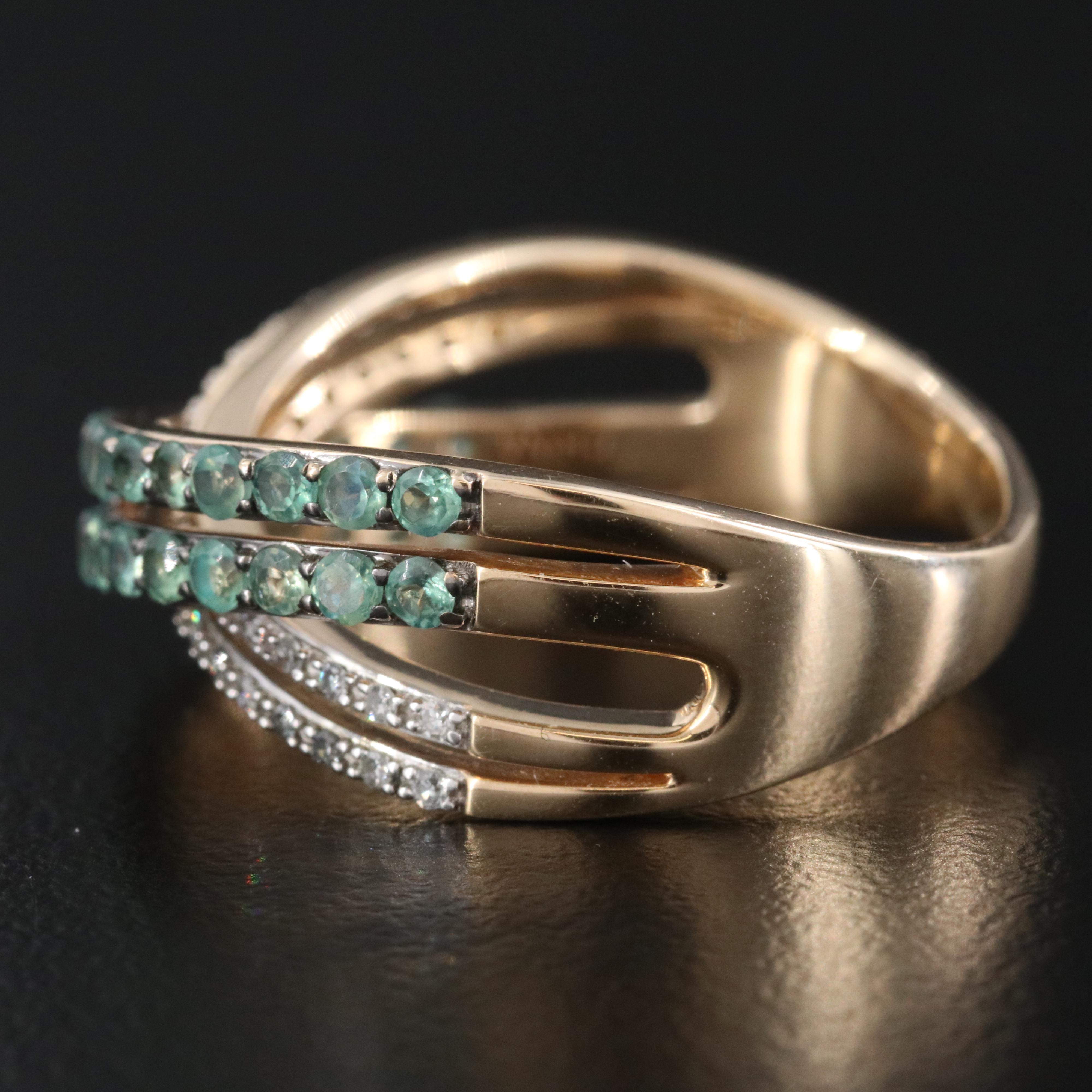 14K Alexandrite and Diamond Ring