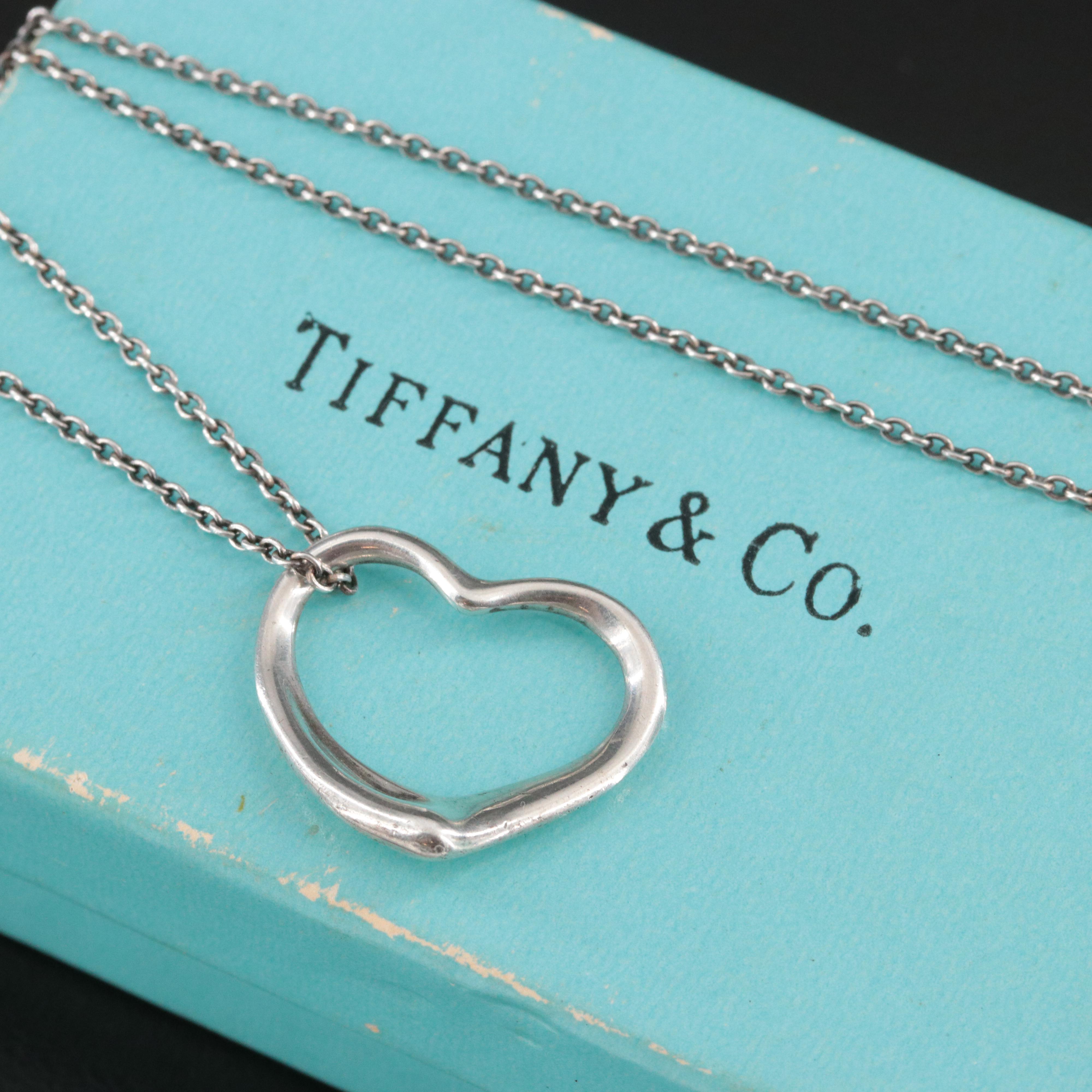 Elsa Peretti for Tiffany & Co. Open Heart Sterling Pendant Necklace