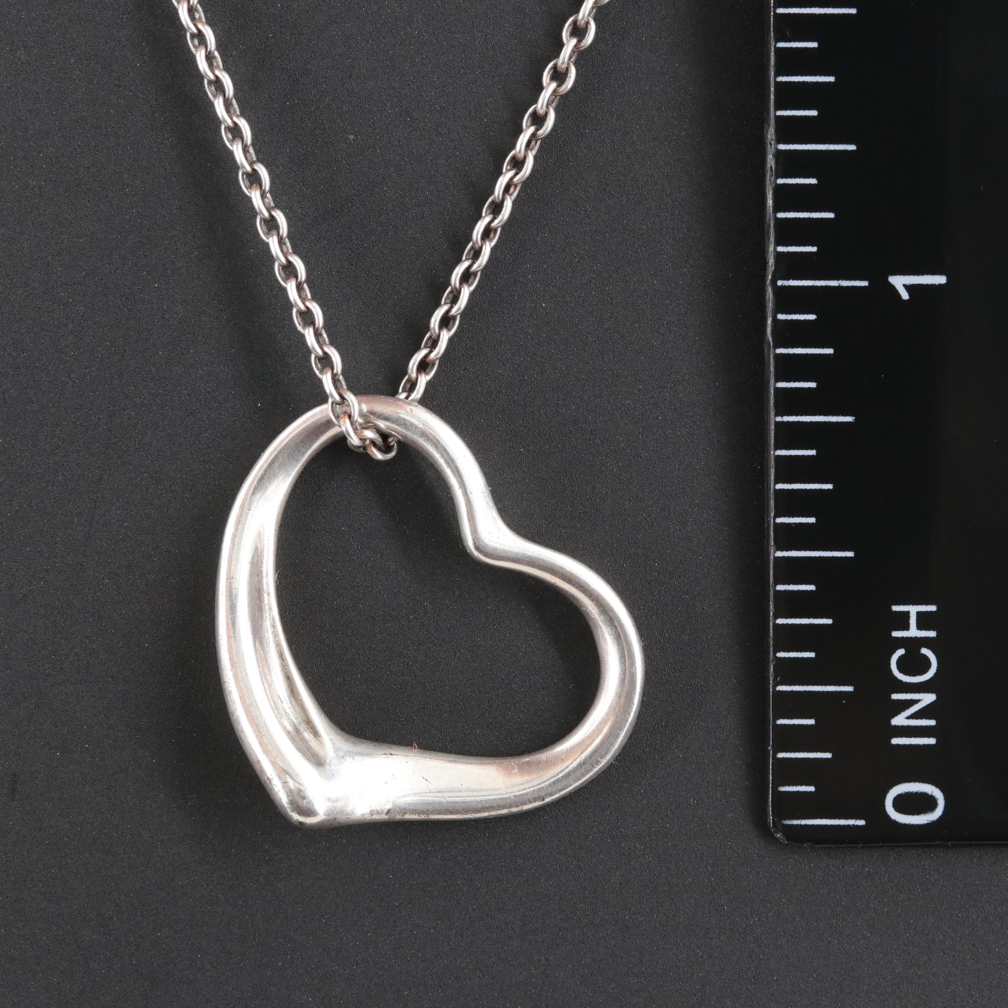 Elsa Peretti for Tiffany & Co. Open Heart Sterling Pendant Necklace