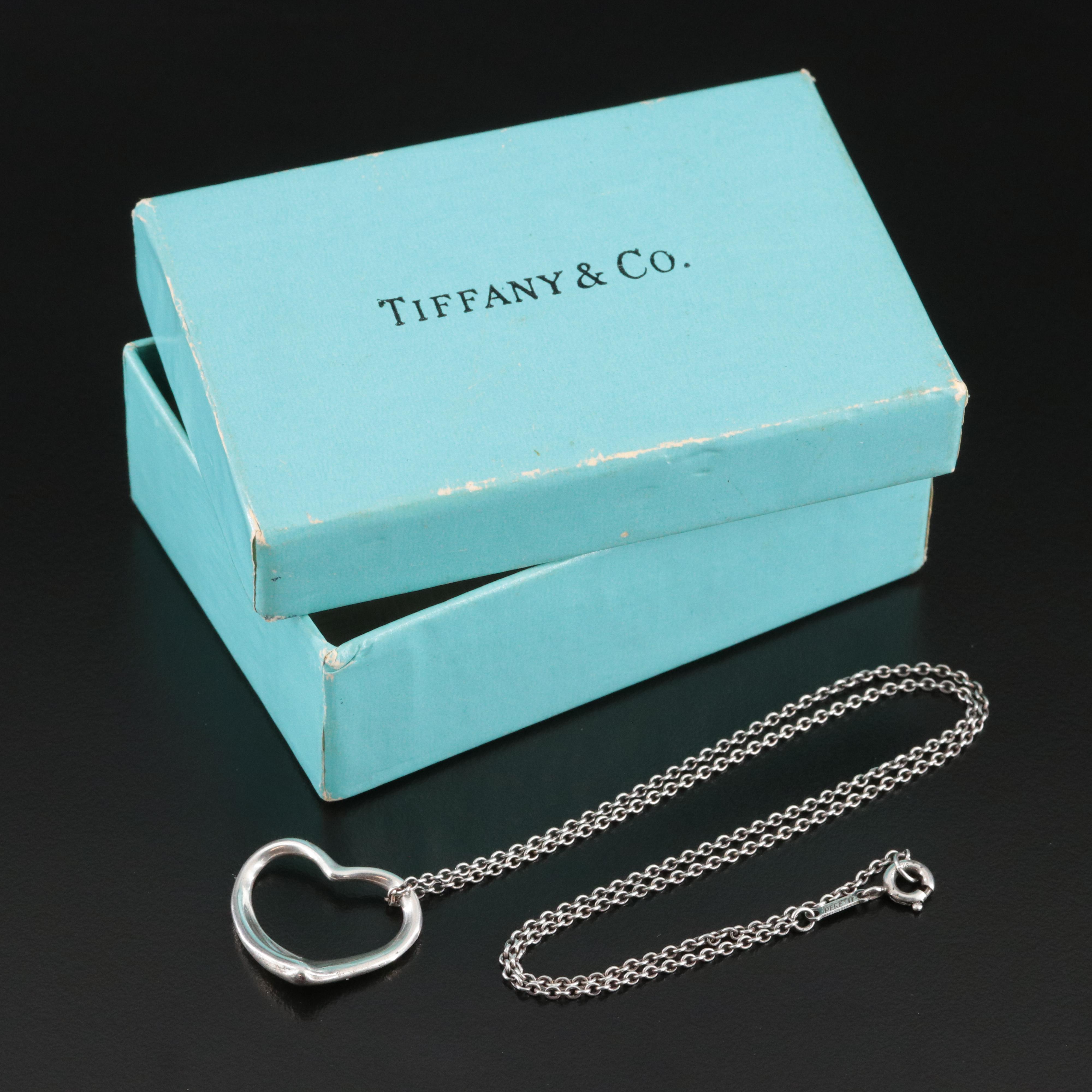 Elsa Peretti for Tiffany & Co. Open Heart Sterling Pendant Necklace
