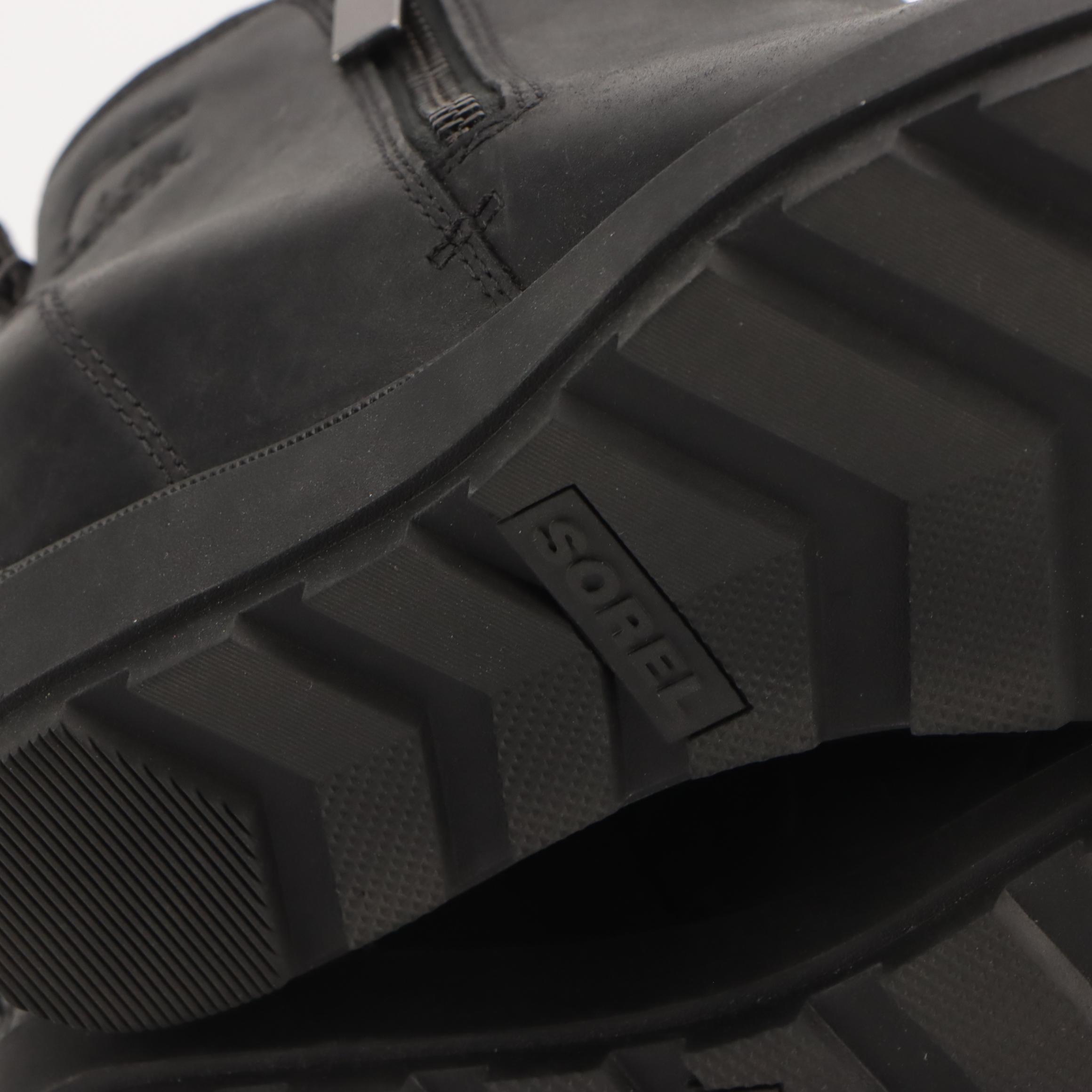 Sorel Black Waterproof Leather Ankle Booties