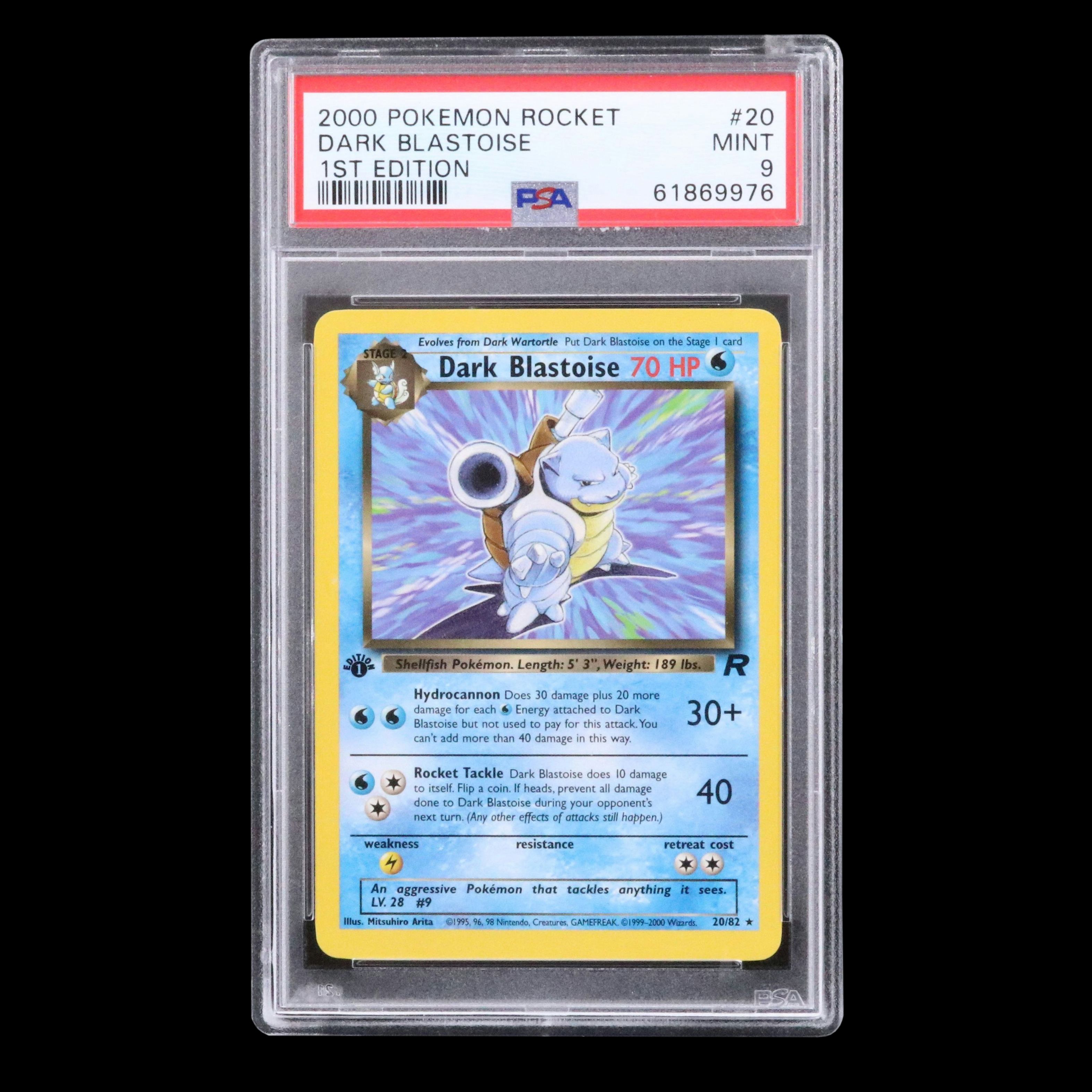 Team Rocket Dark Blastoise 1st Edition Pokémon Card Graded PSA 9