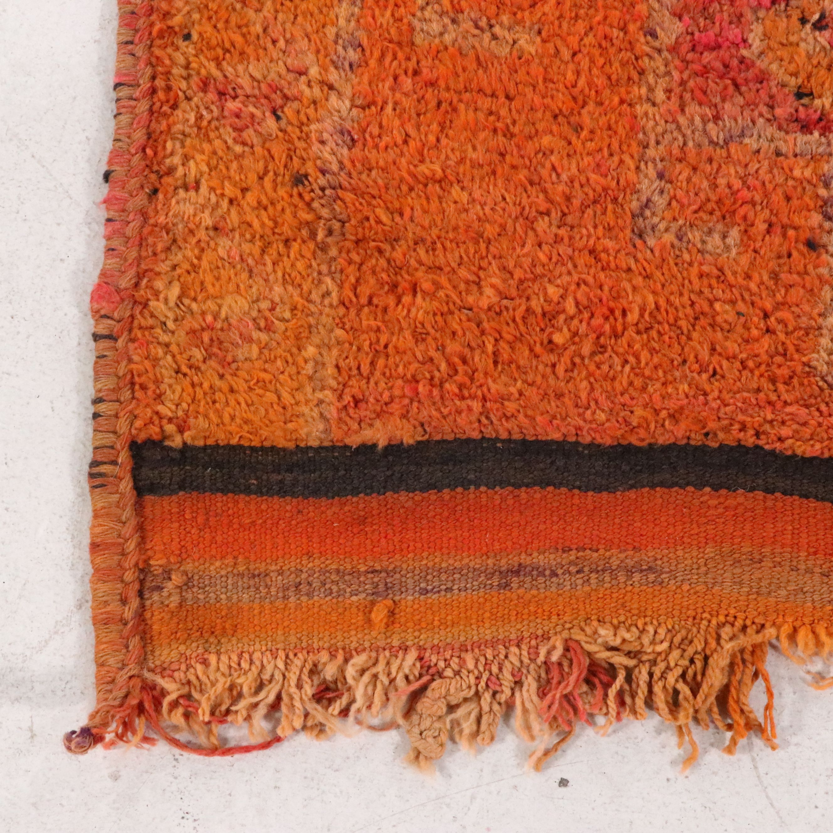 3'9 x 11'9 Hand-Knotted Turkish Village Carpet Runner Long Rug