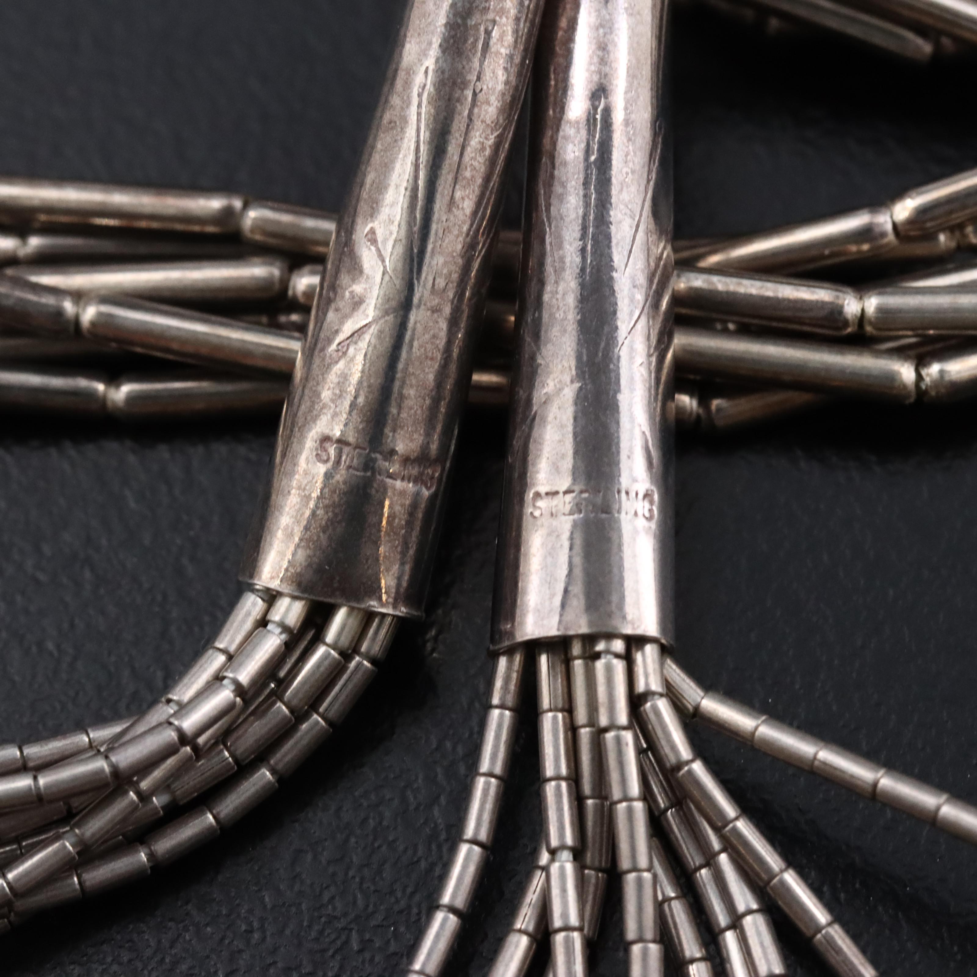 Sterling Liquid Silver and Necklace with Coral Bead Accent