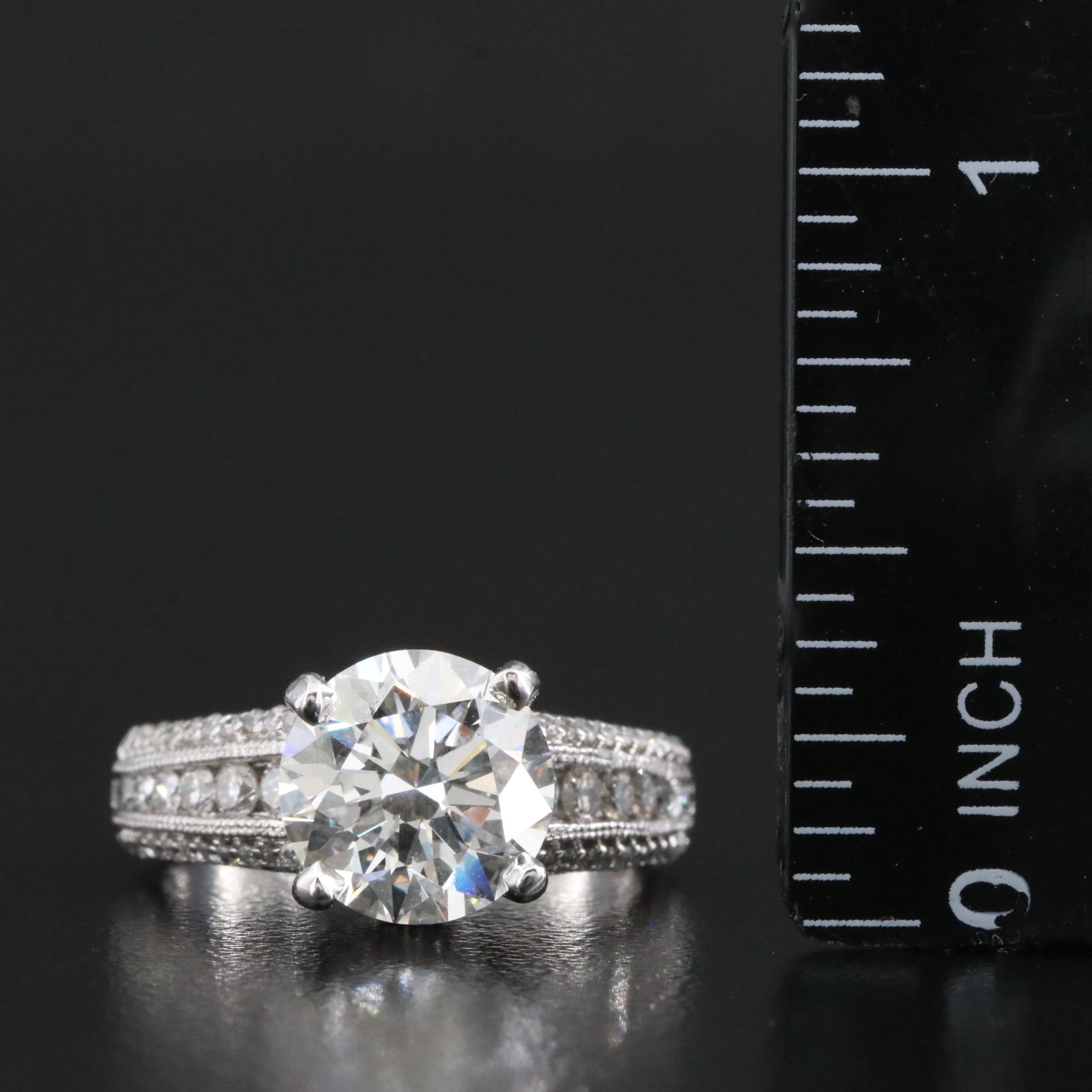 18K 3.68 CTW Diamond Ring with Lab Grown Center and IGI Report
