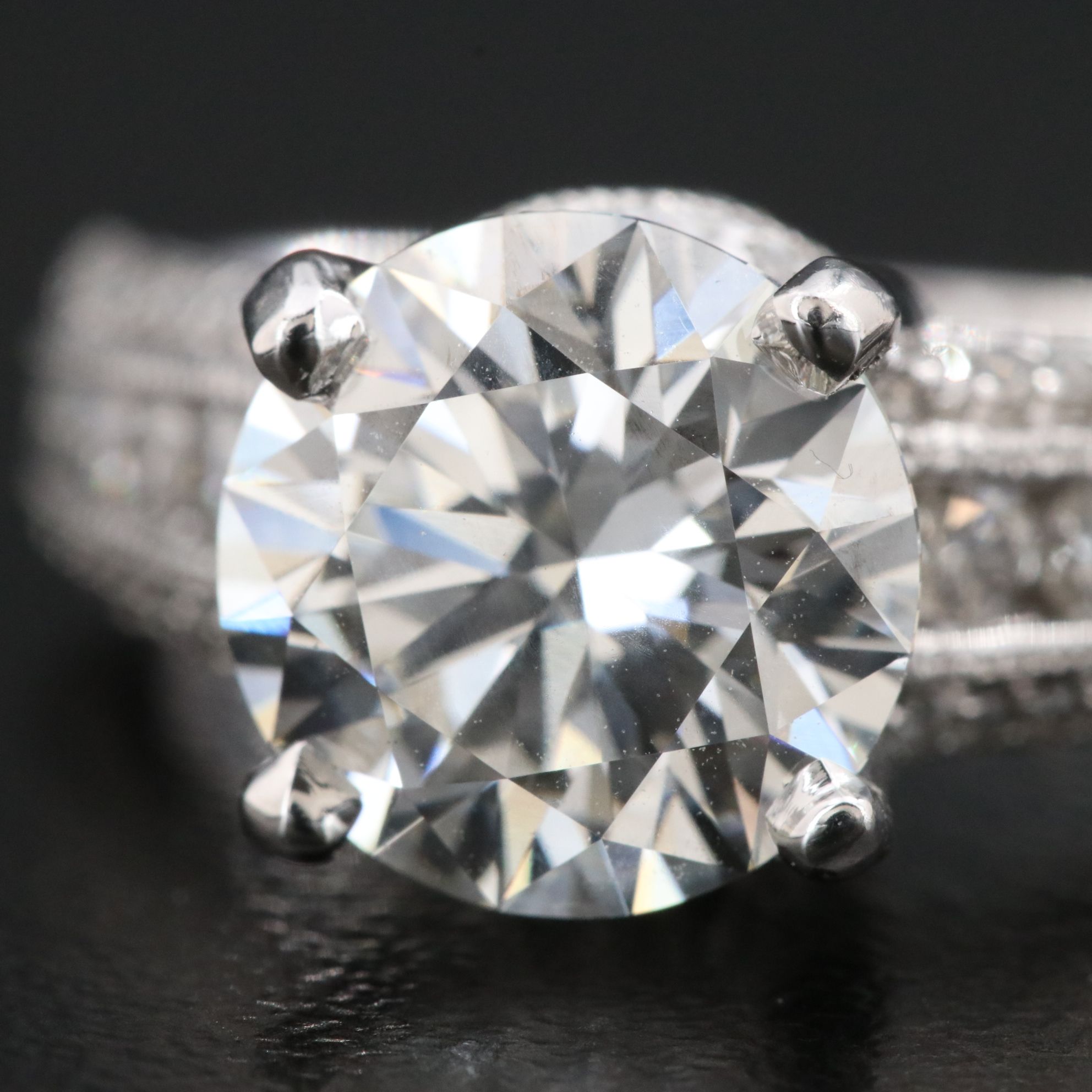 18K 3.68 CTW Diamond Ring with Lab Grown Center and IGI Report