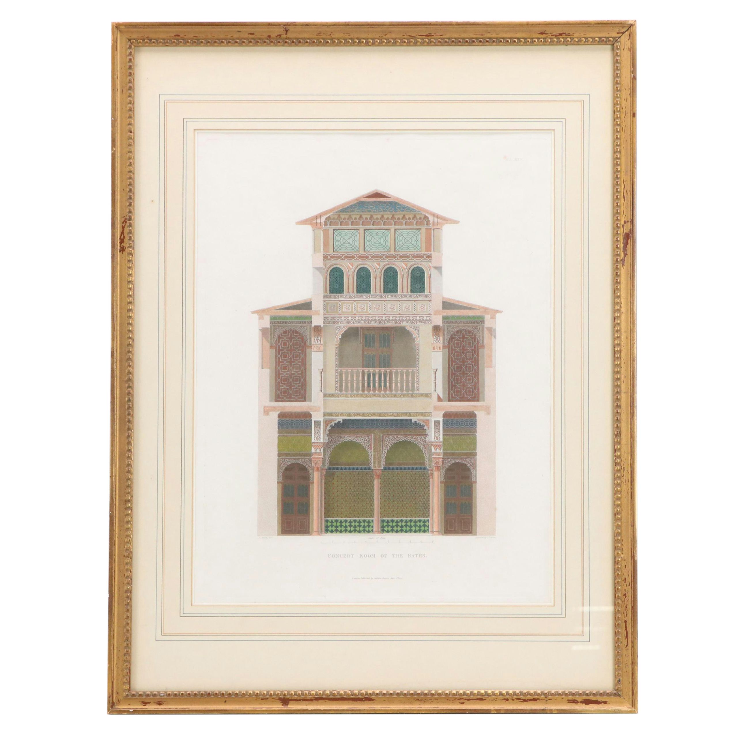 Hand-Colored Engraving Bookplates from "The Arabian Antiquities of Spain," 1815