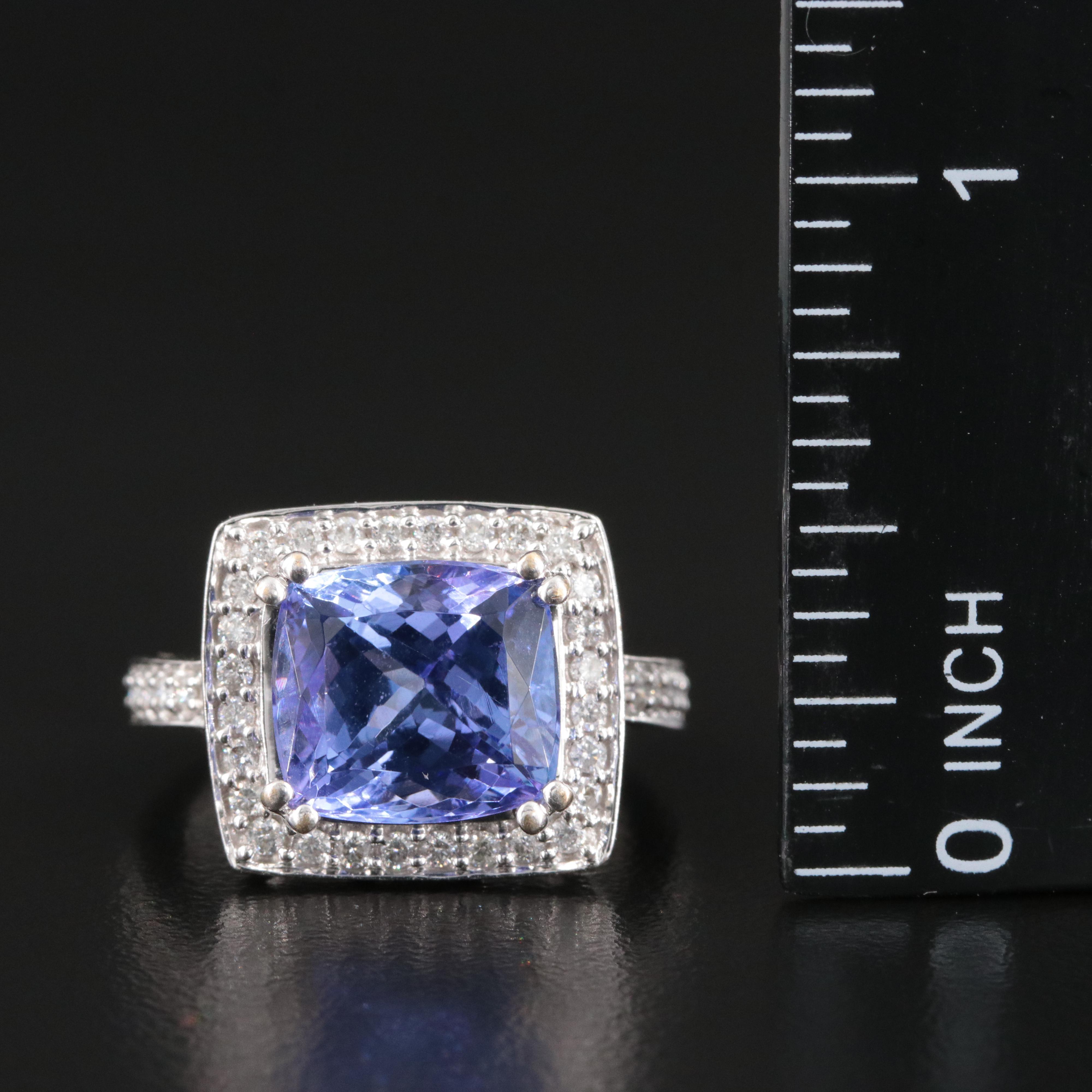 18K 5.49 CT Tanzanite and Diamond Ring