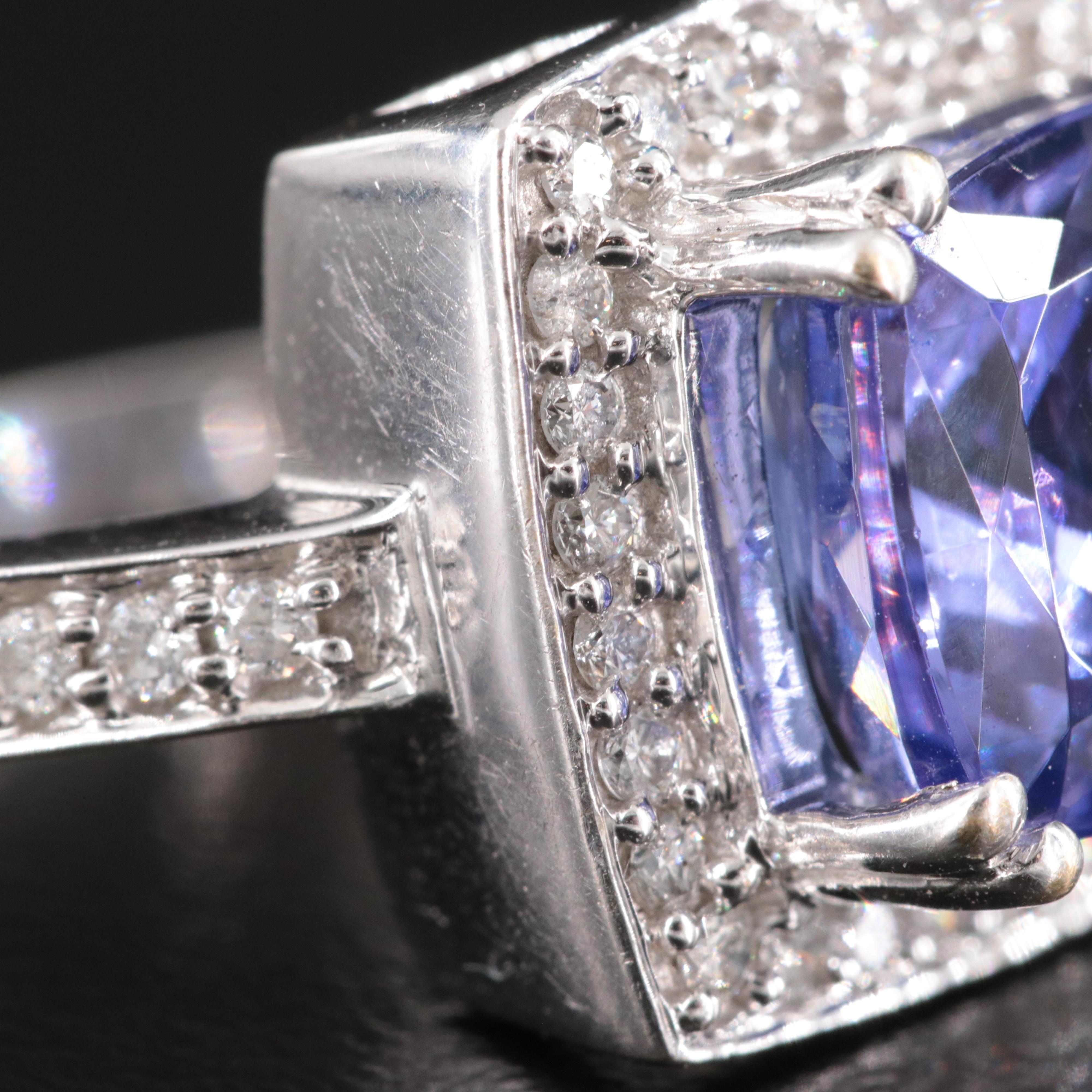 18K 5.49 CT Tanzanite and Diamond Ring
