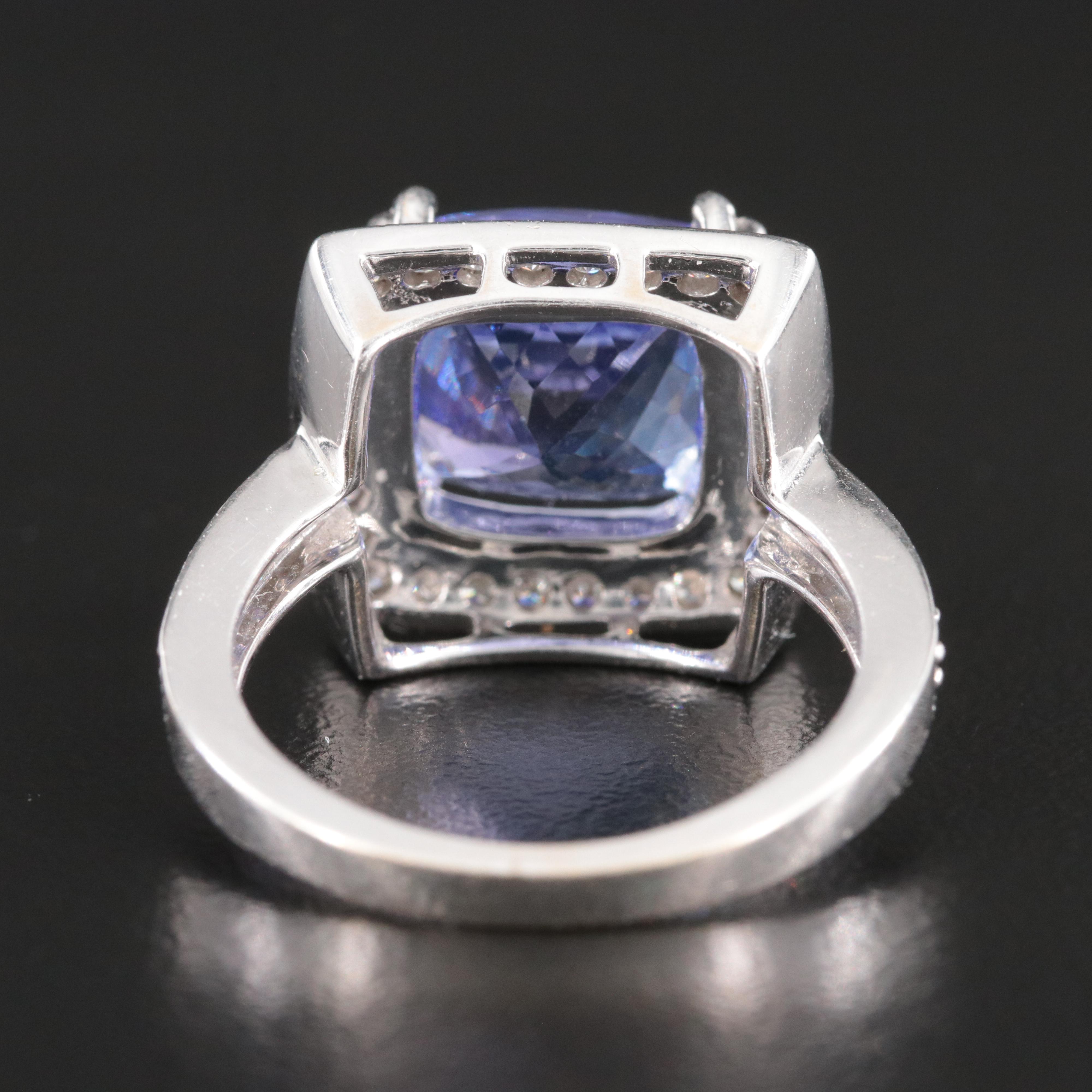 18K 5.49 CT Tanzanite and Diamond Ring