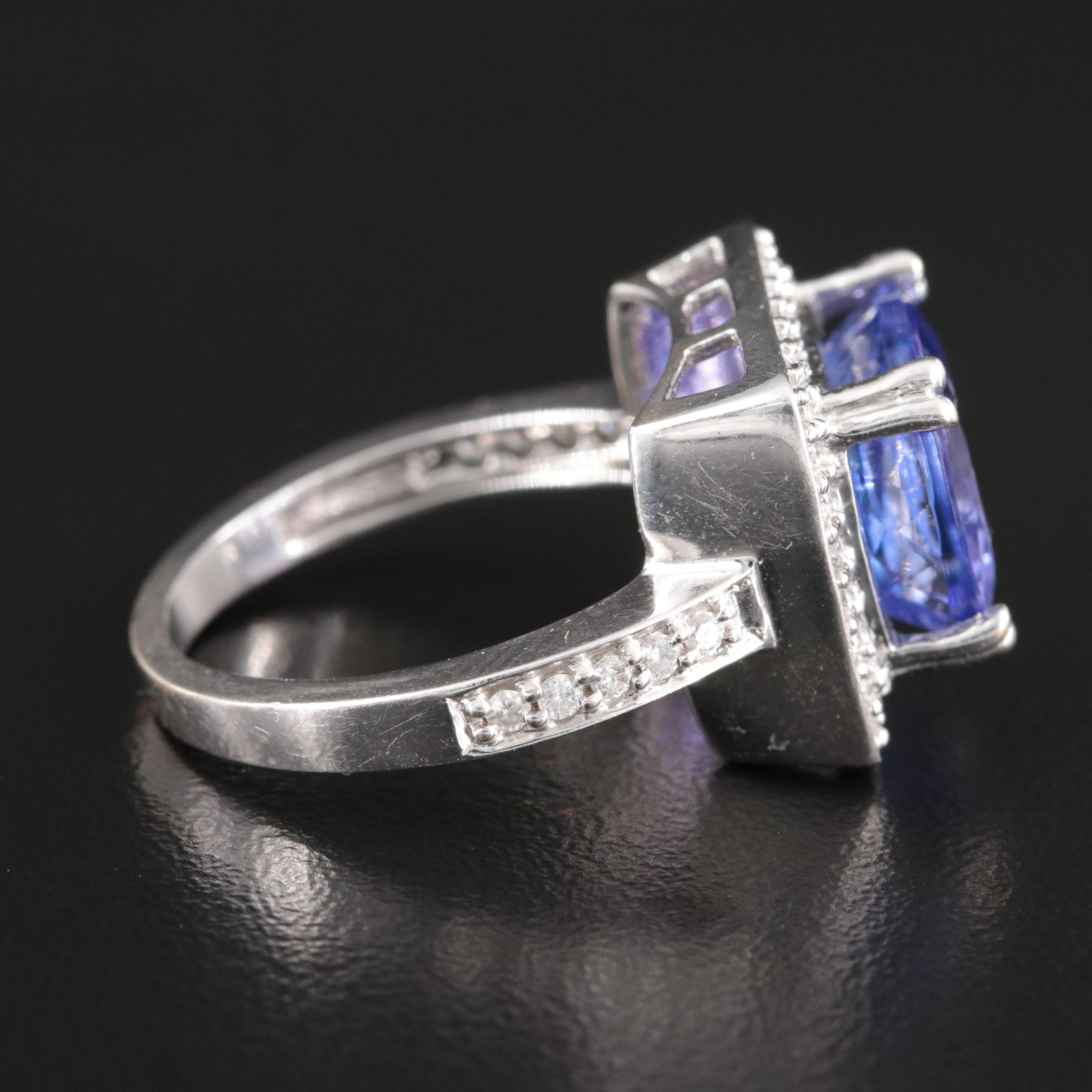 18K 5.49 CT Tanzanite and Diamond Ring