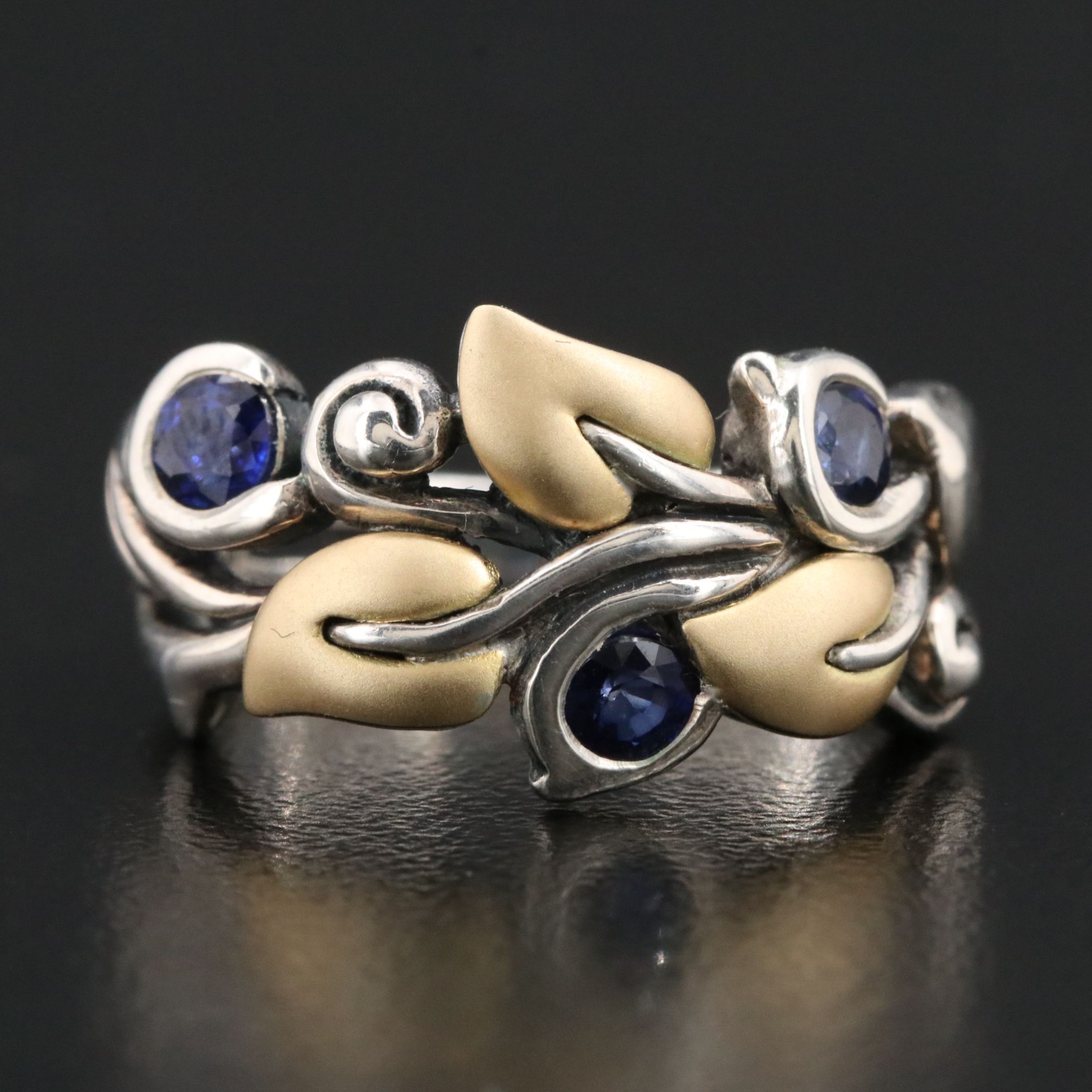 Barbara Bixby Sterling Sapphire Ring with 18K Accents