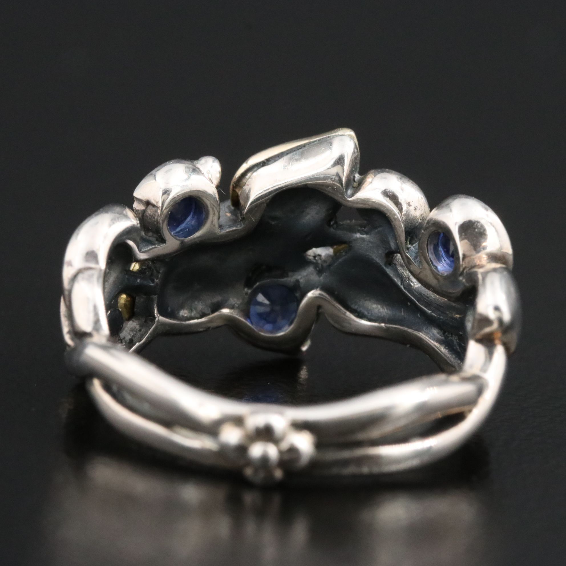 Barbara Bixby Sterling Sapphire Ring with 18K Accents