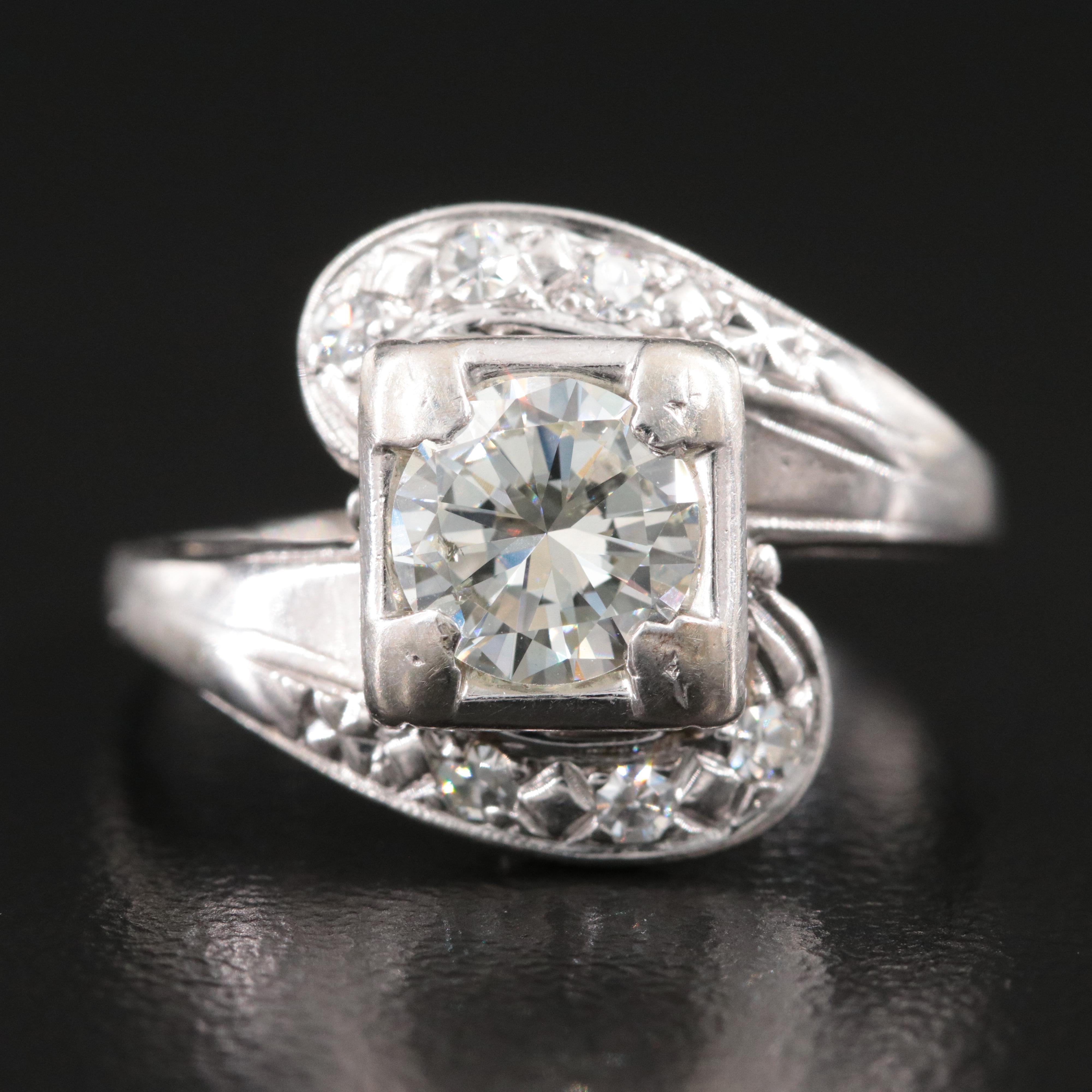 Vintage 14K 0.96 CTW Diamond Ring