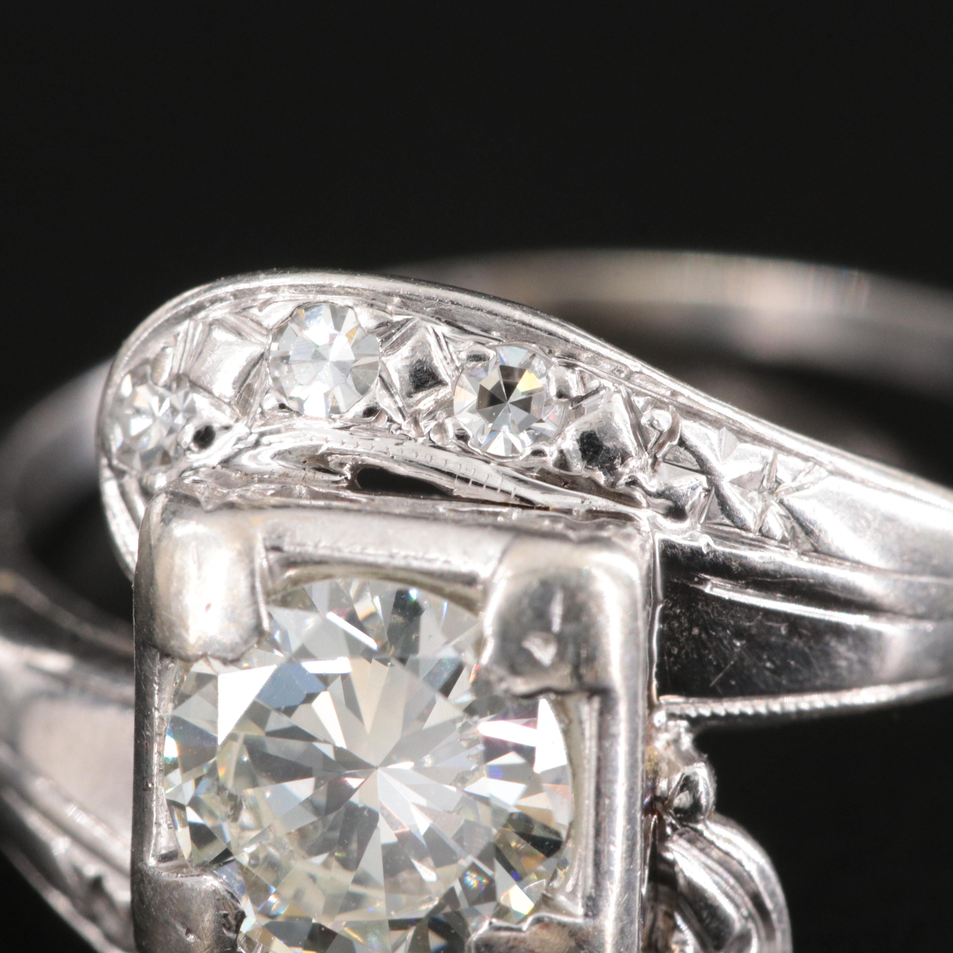 Vintage 14K 0.96 CTW Diamond Ring