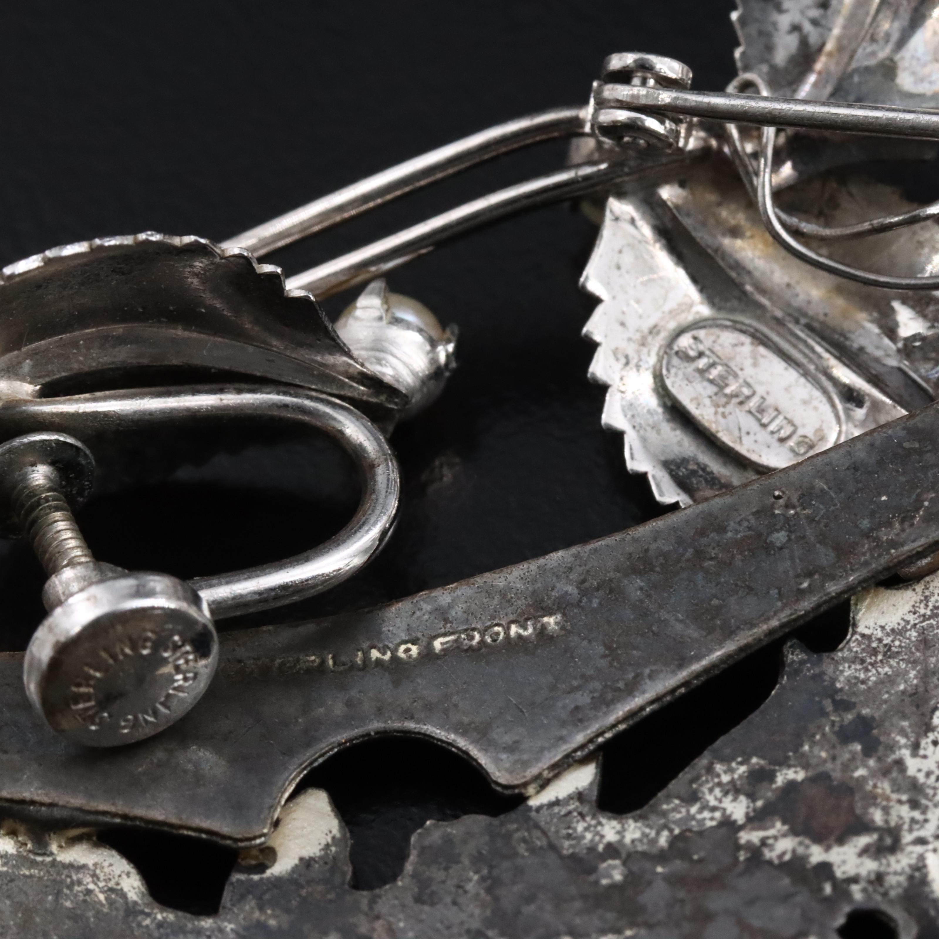 Sterling Jewelry Including Stuart Nye, Pearl Set with Antique Sash Pin