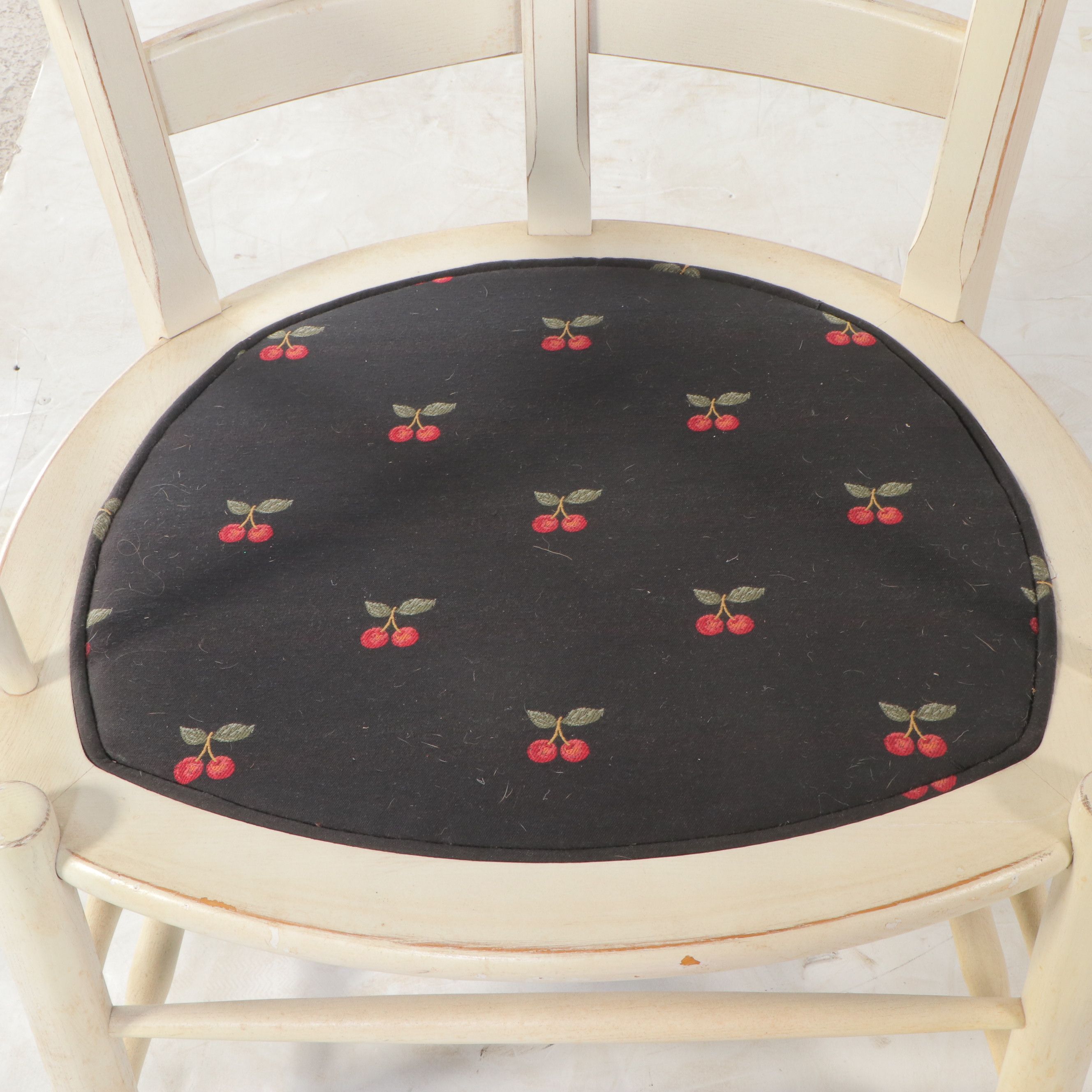 French Country Style White Painted Wood Armchair