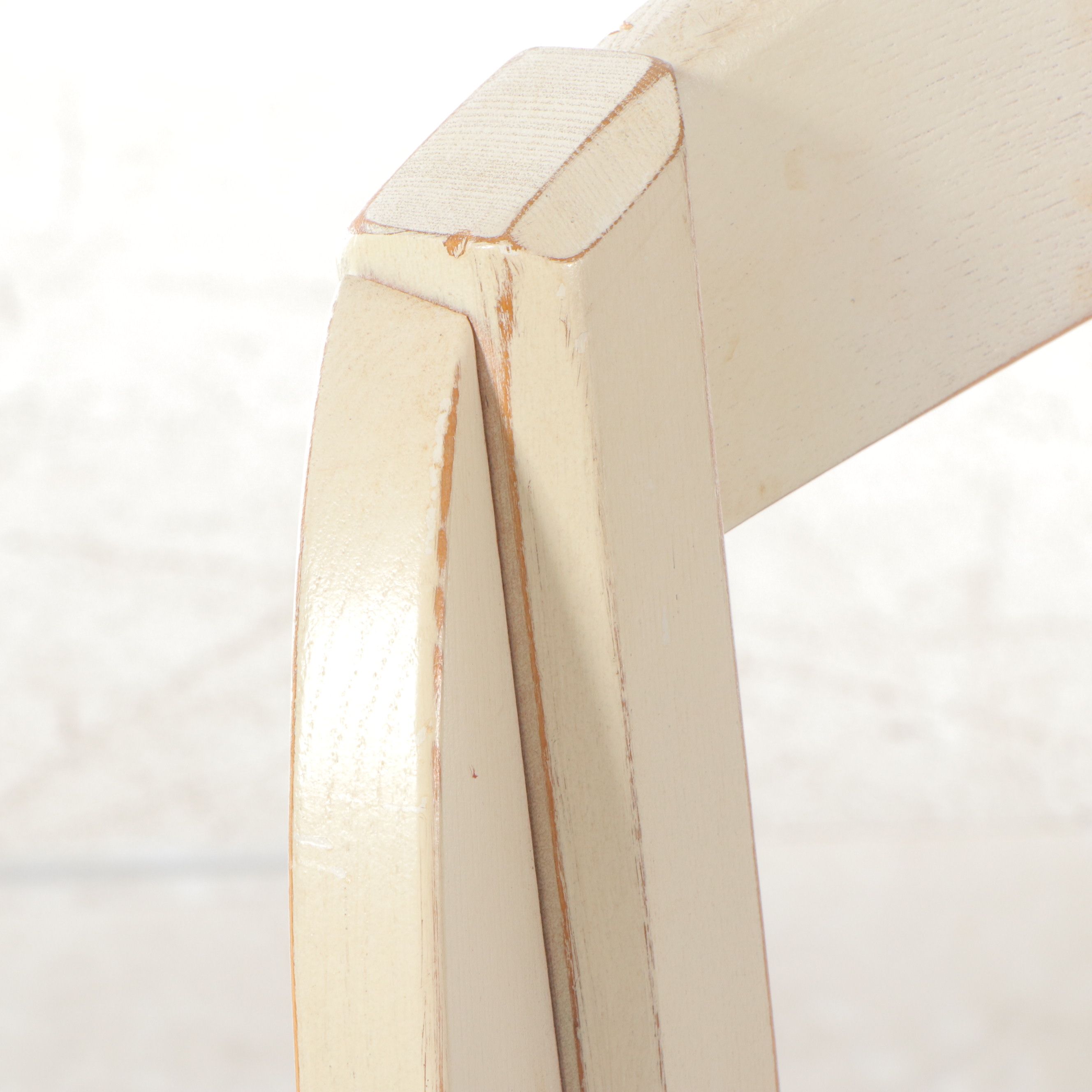 French Country Style White Painted Wood Armchair