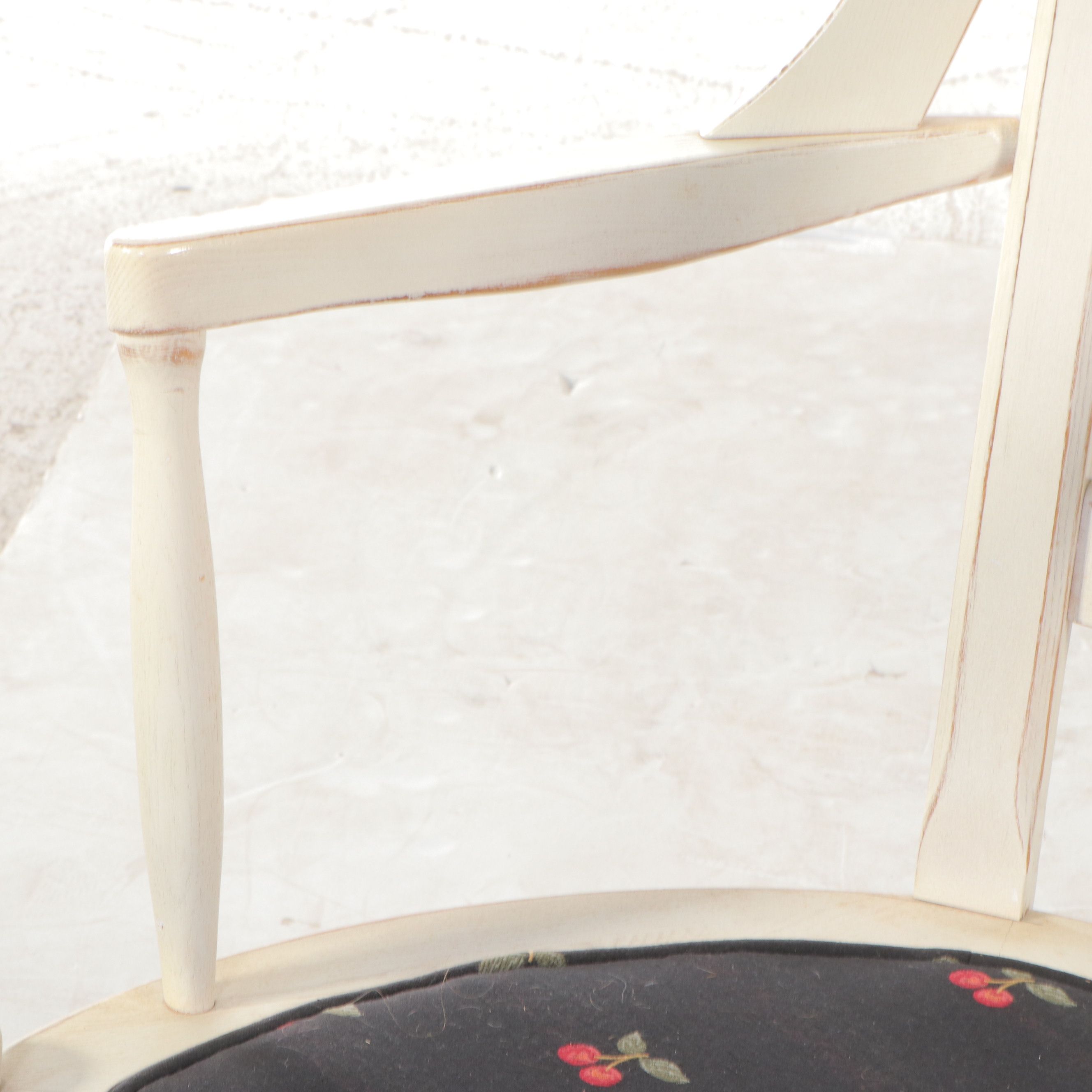 French Country Style White Painted Wood Armchair