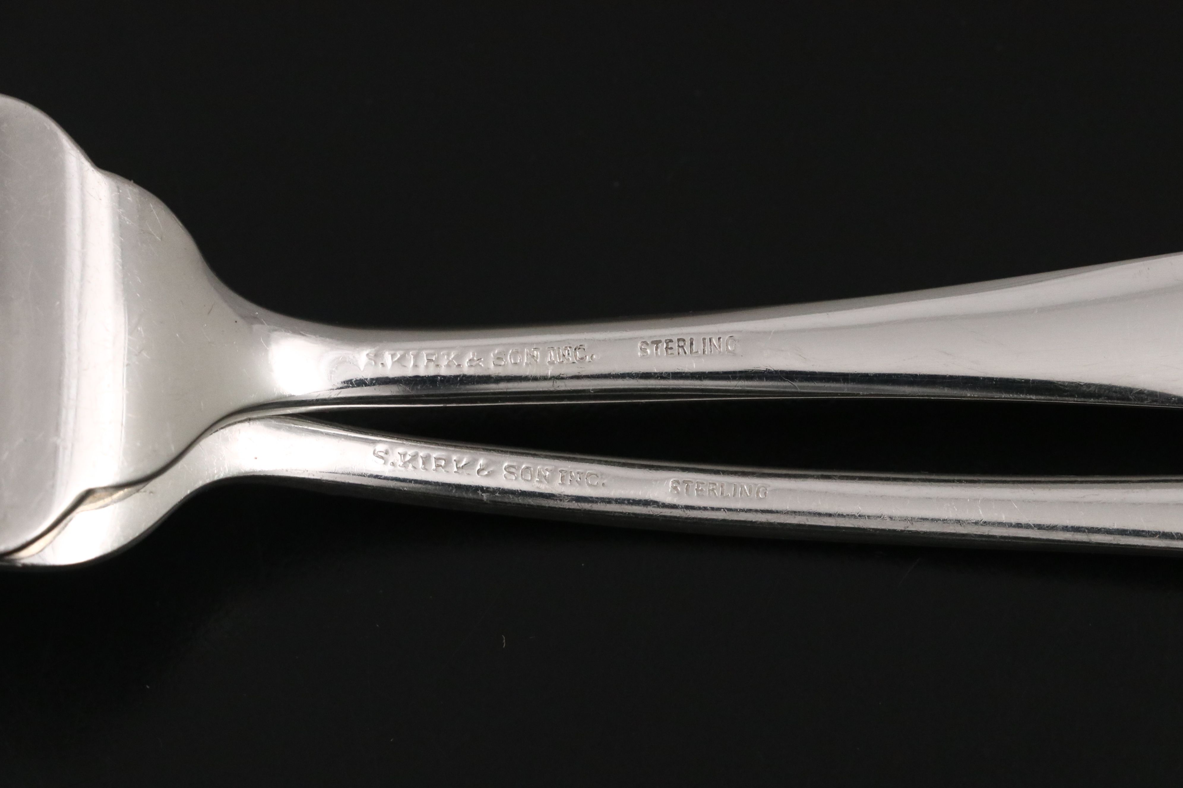 S. Kirk & Son "Repoussé" Sterling Handled Carving Set and Other Serving Utensils